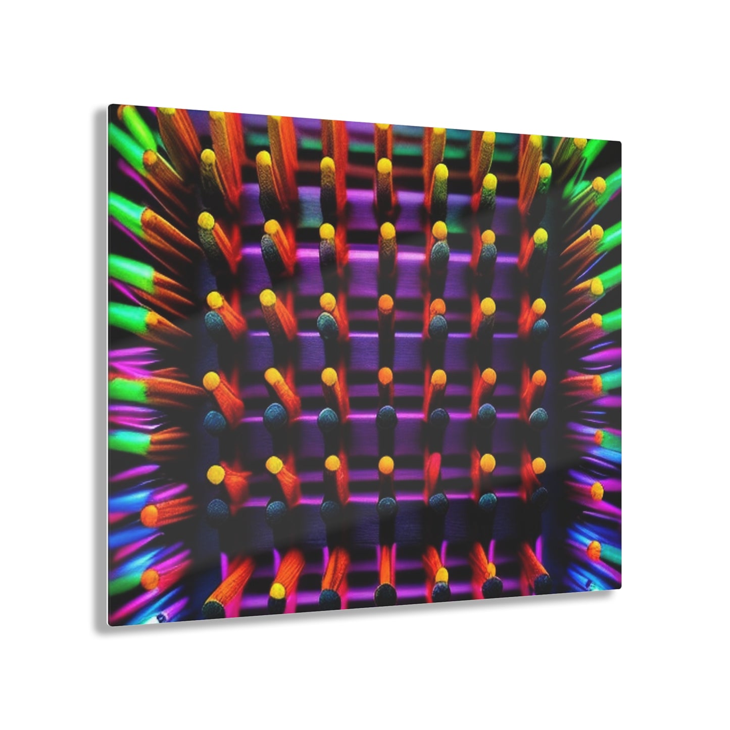 Acrylic Prints Macro Cactus neon square 2