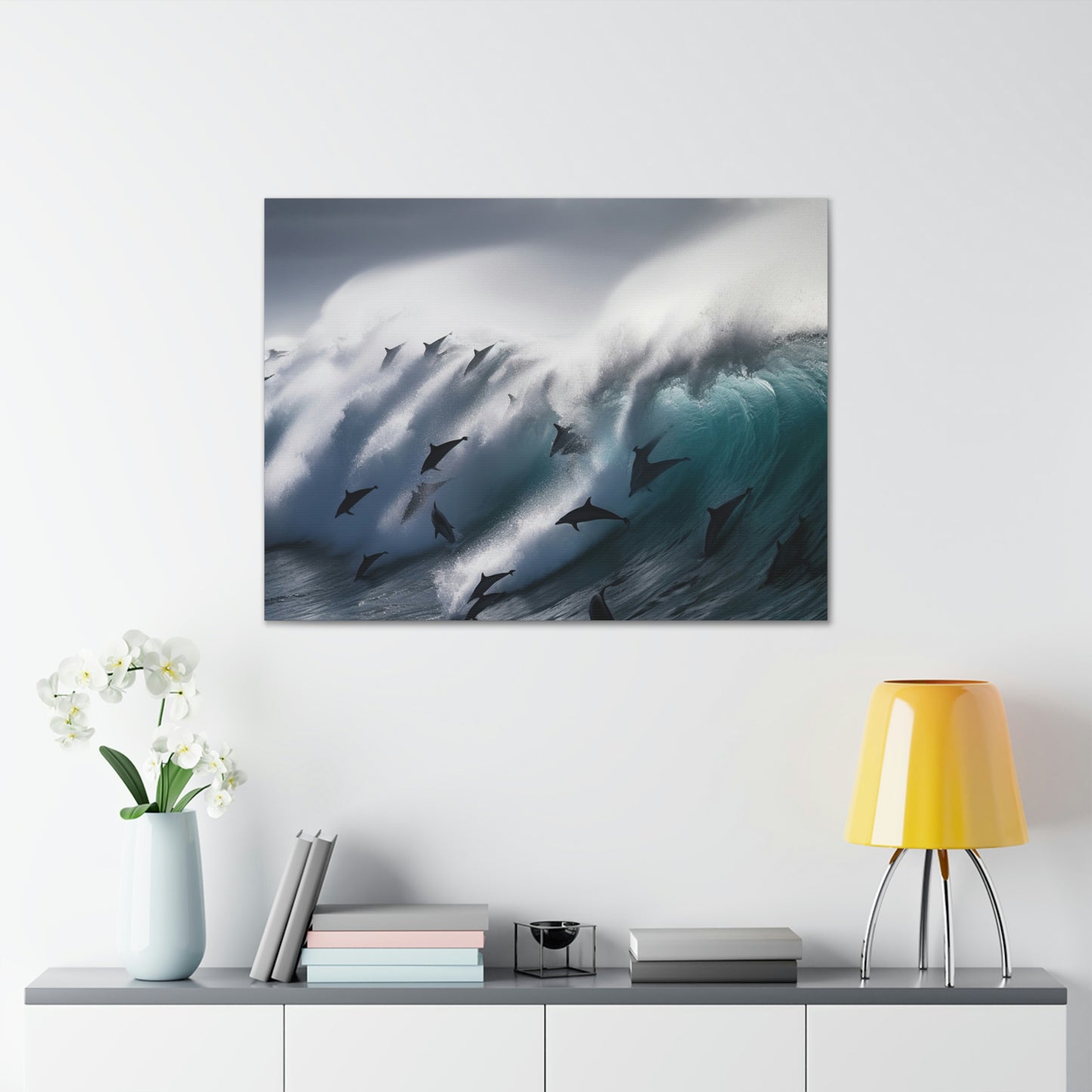 Canvas Gallery Wraps Dolphin Wave 1