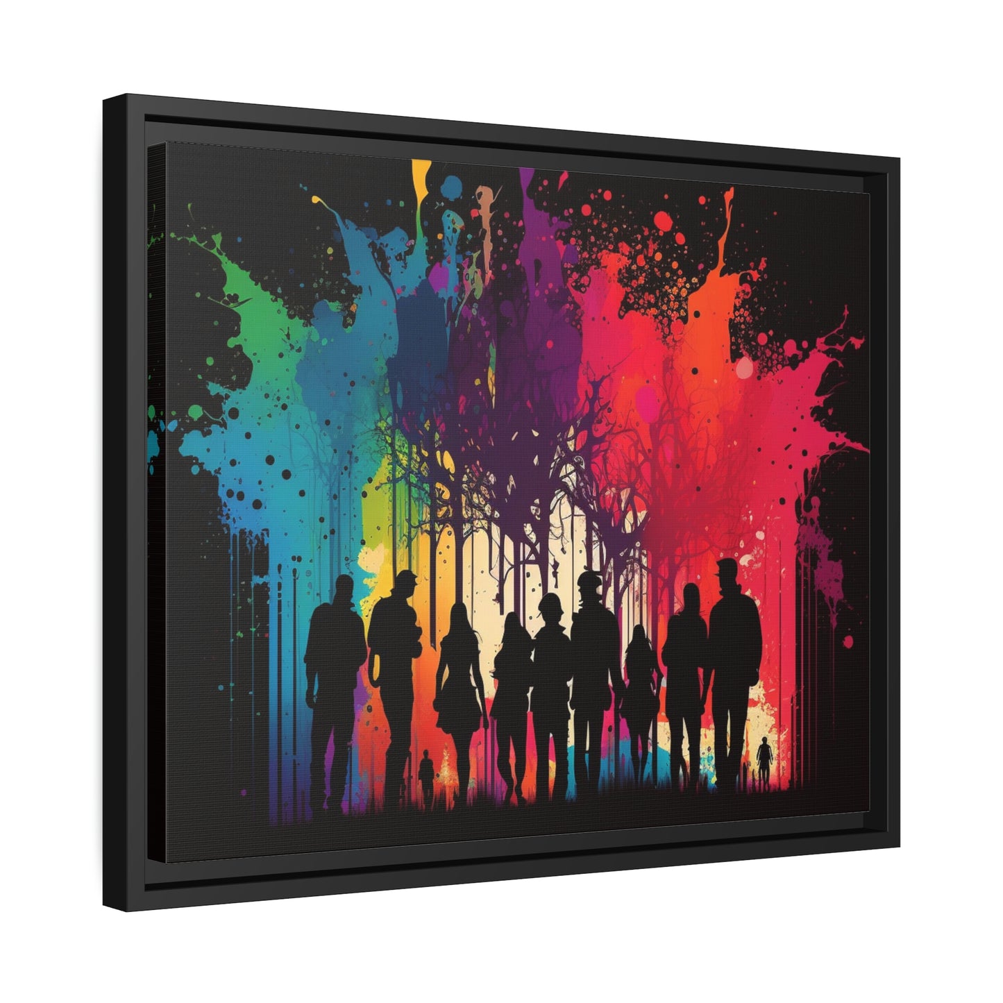 Matte Canvas, Black Frame Silhouettes Color Party 2
