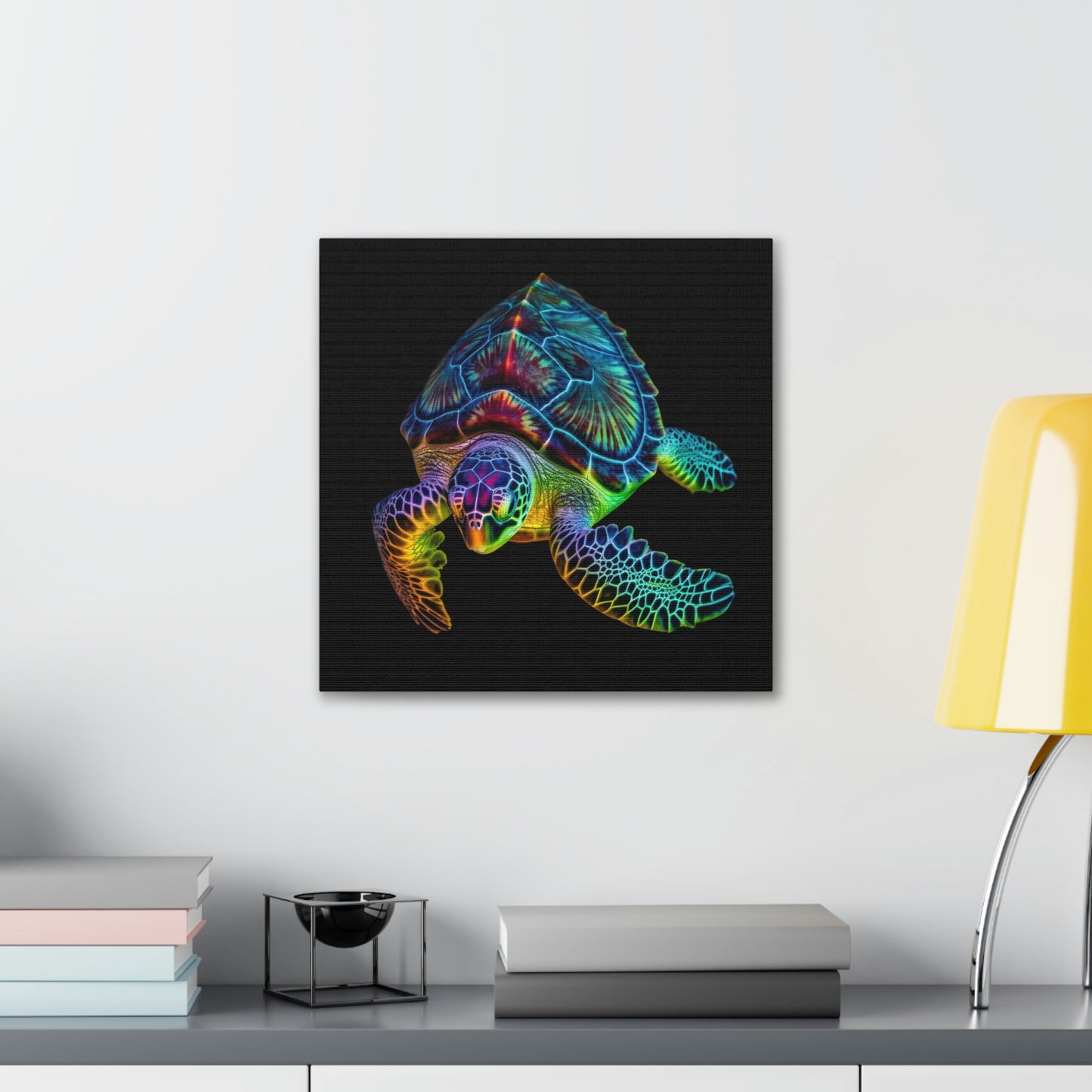 Canvas Gallery Wraps Neon Sea Turtle 1