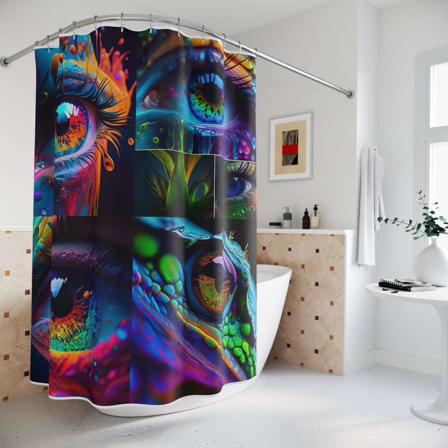 Polyester Shower Curtain Macro Eye Photo 5