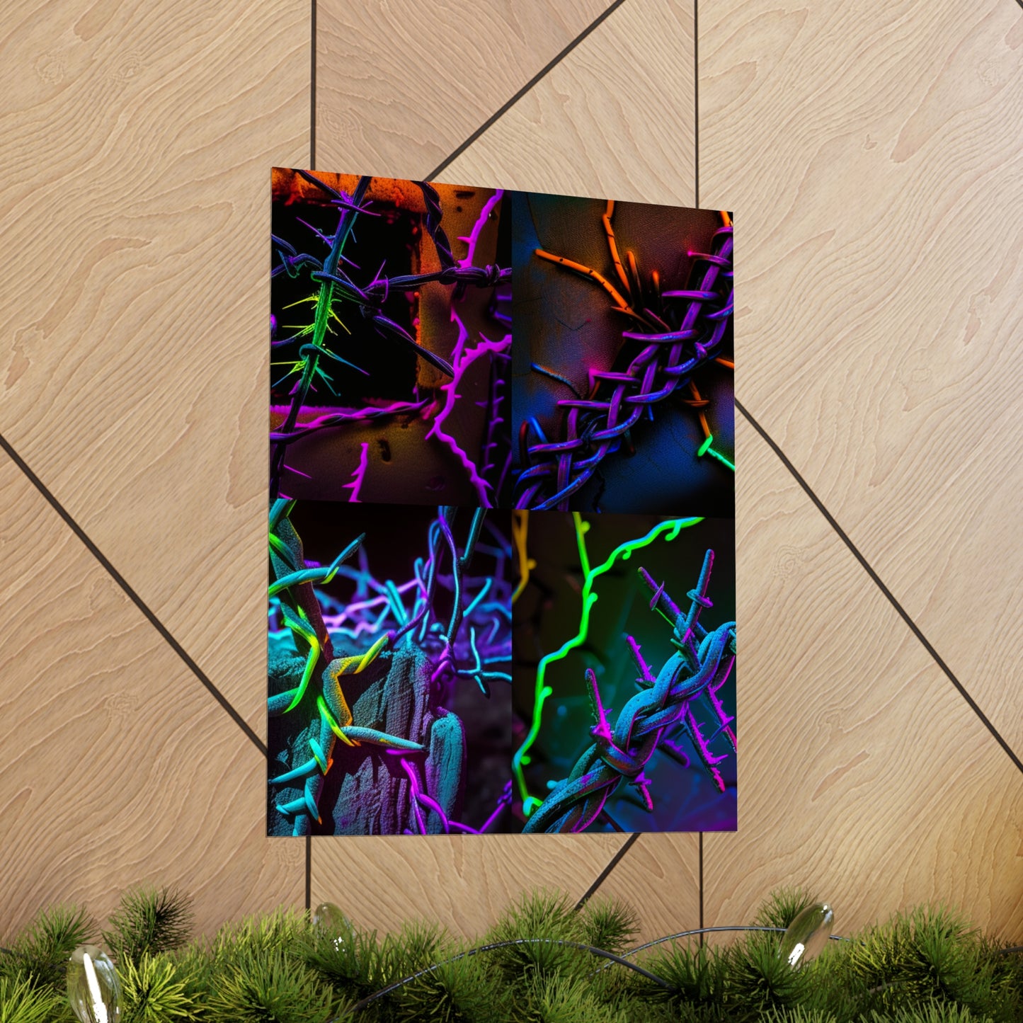 Premium Matte Vertical Posters Macro Neon Barbs 5