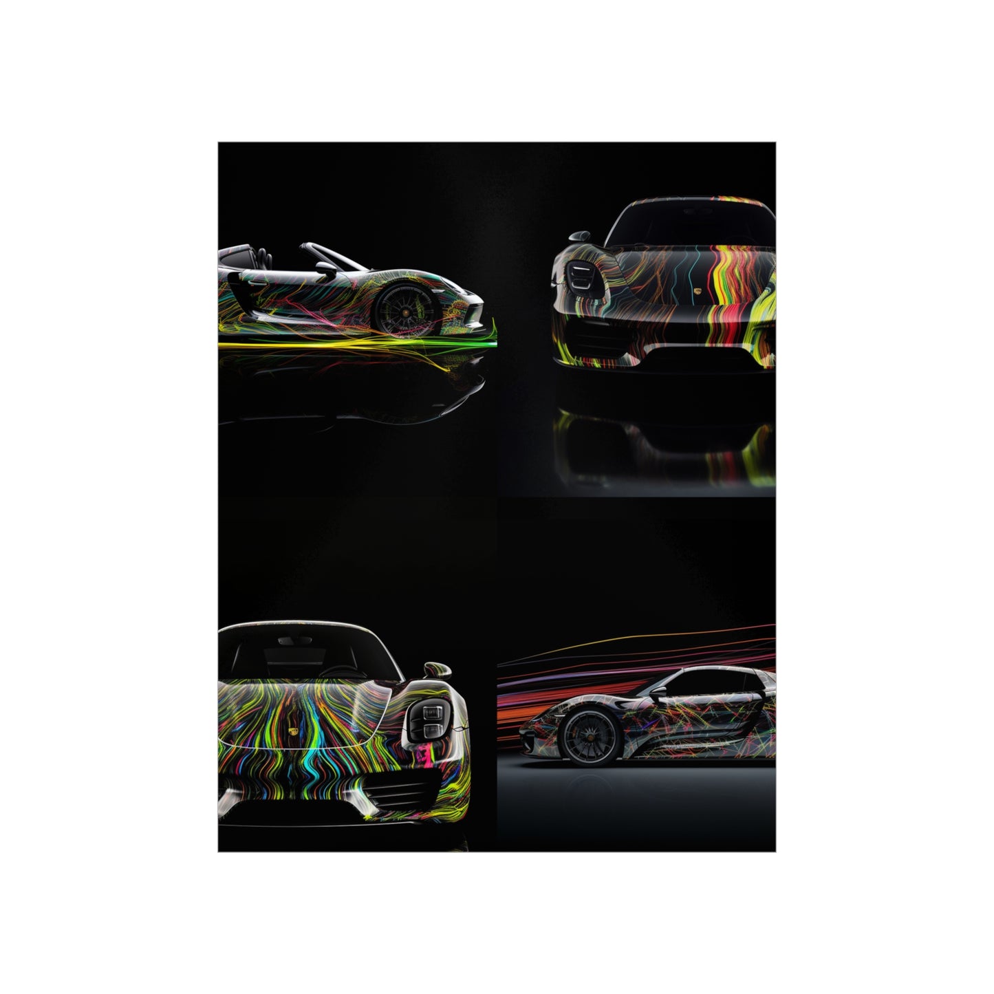 Premium Matte Vertical Posters Porsche Line 5