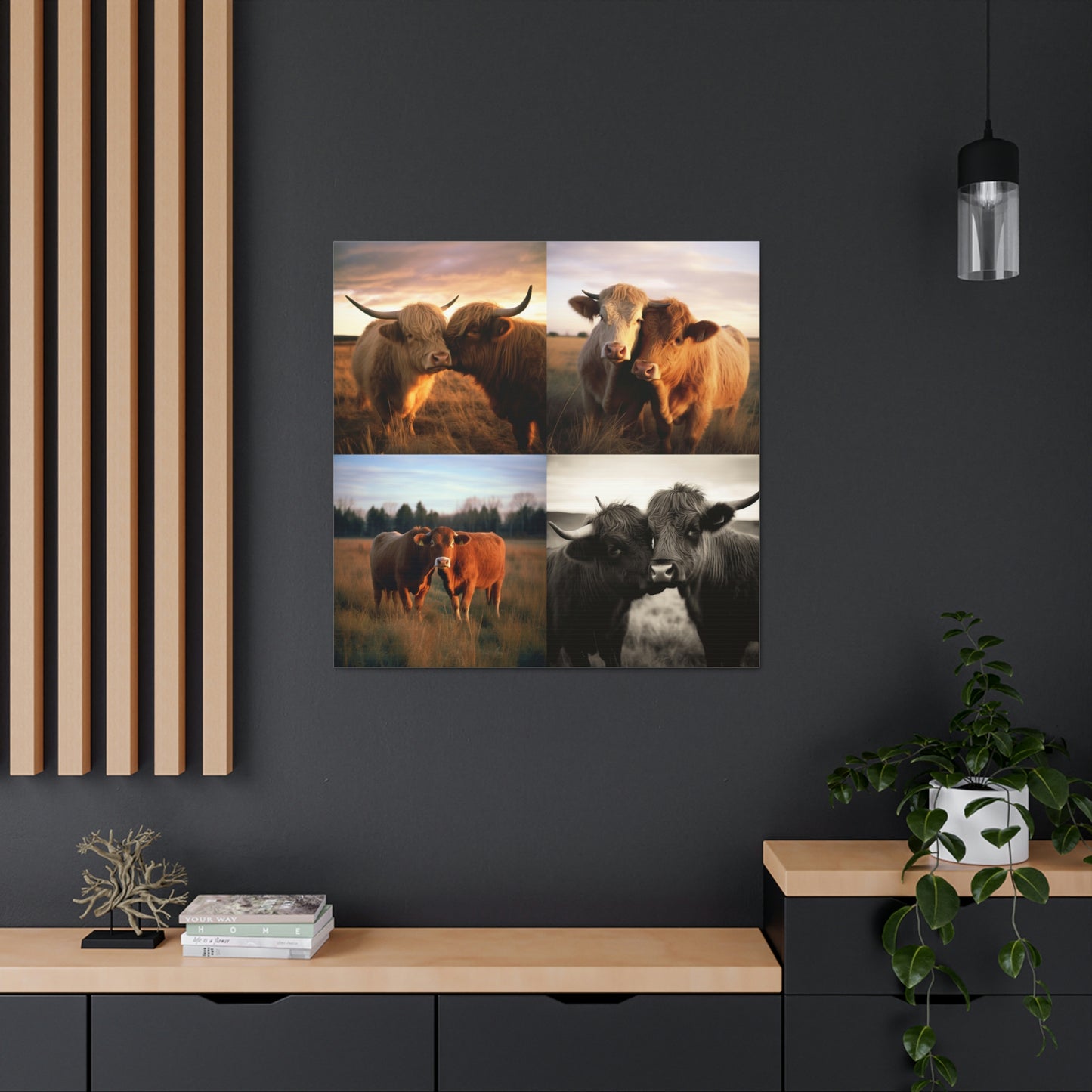 Canvas Gallery Wraps Cow Love 4 Pack