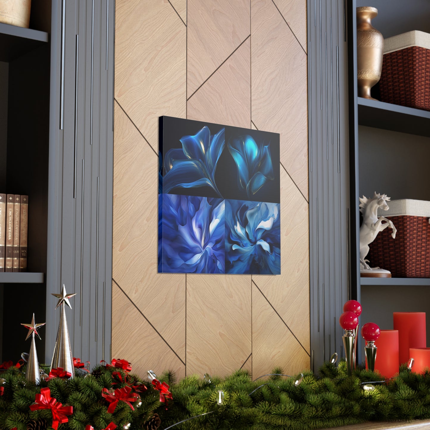 Canvas Gallery Wraps Abstract Blue Tulip 5