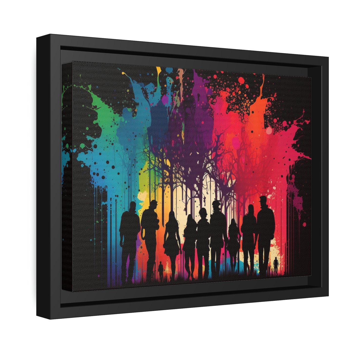 Matte Canvas, Black Frame Silhouettes Color Party 2