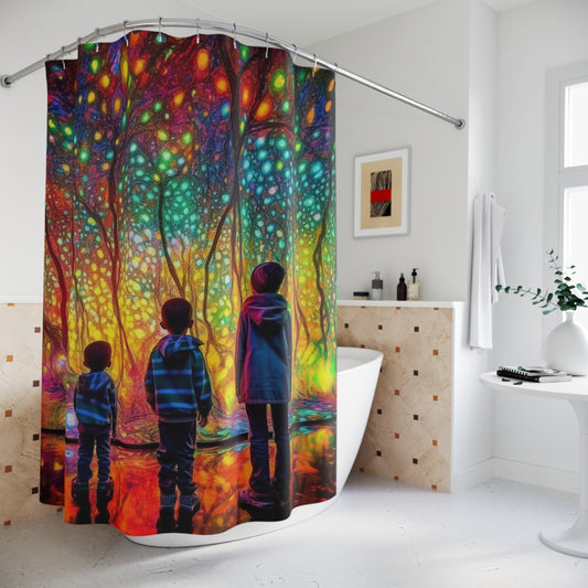 Polyester Shower Curtain neon kid 2