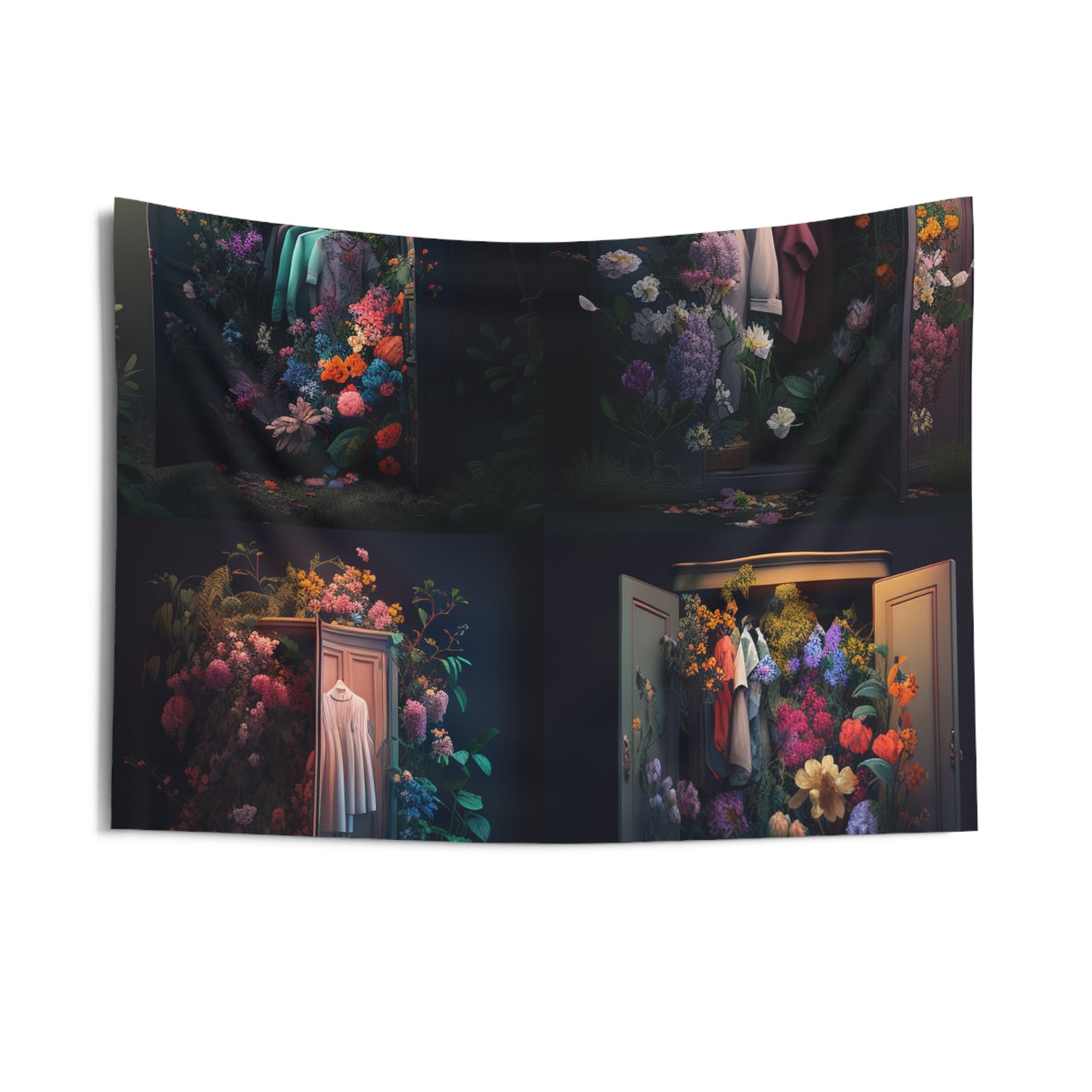 Indoor Wall Tapestries A Wardrobe Surrounded by Flowers 5