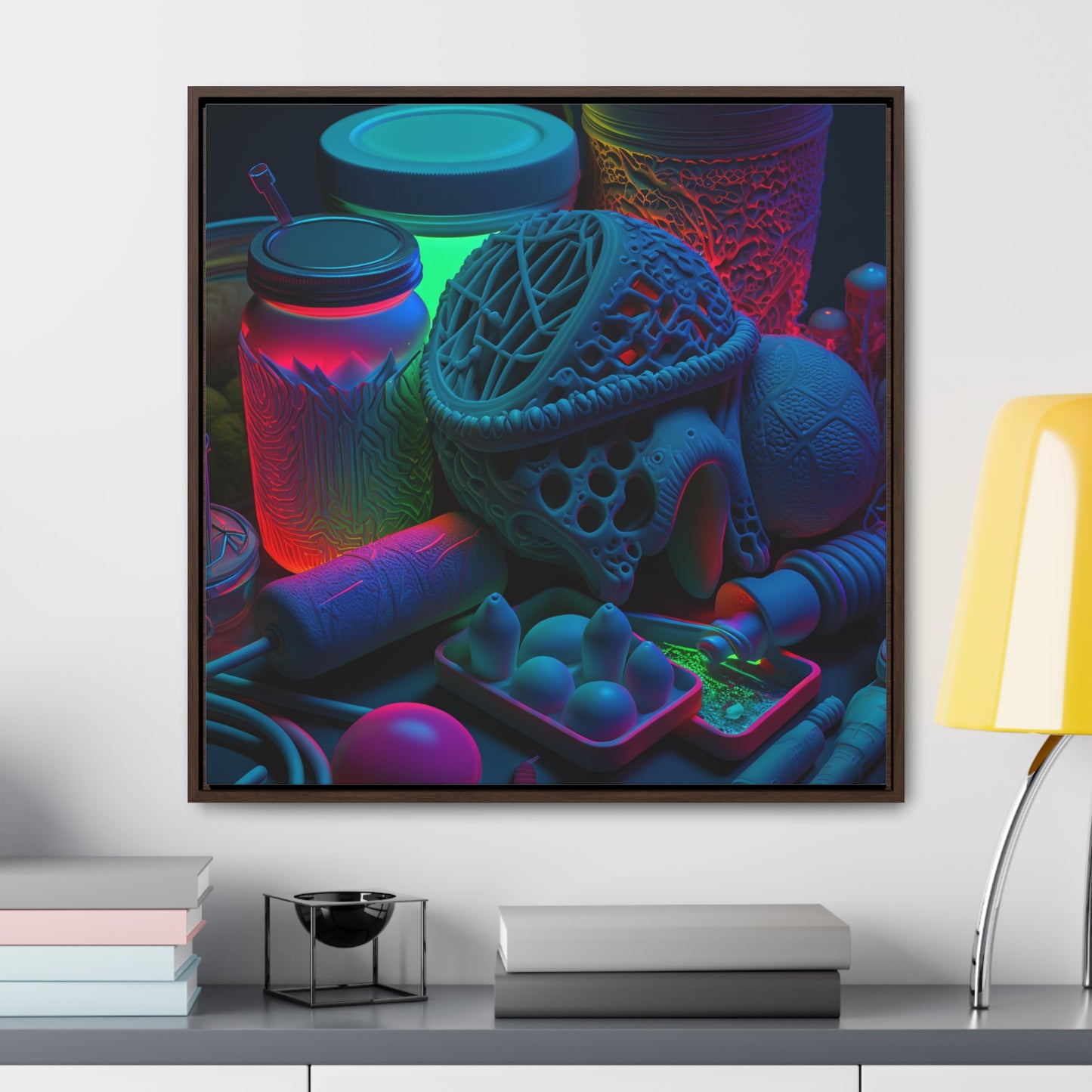 Gallery Canvas Wraps, Square Frame Neon Glow 1