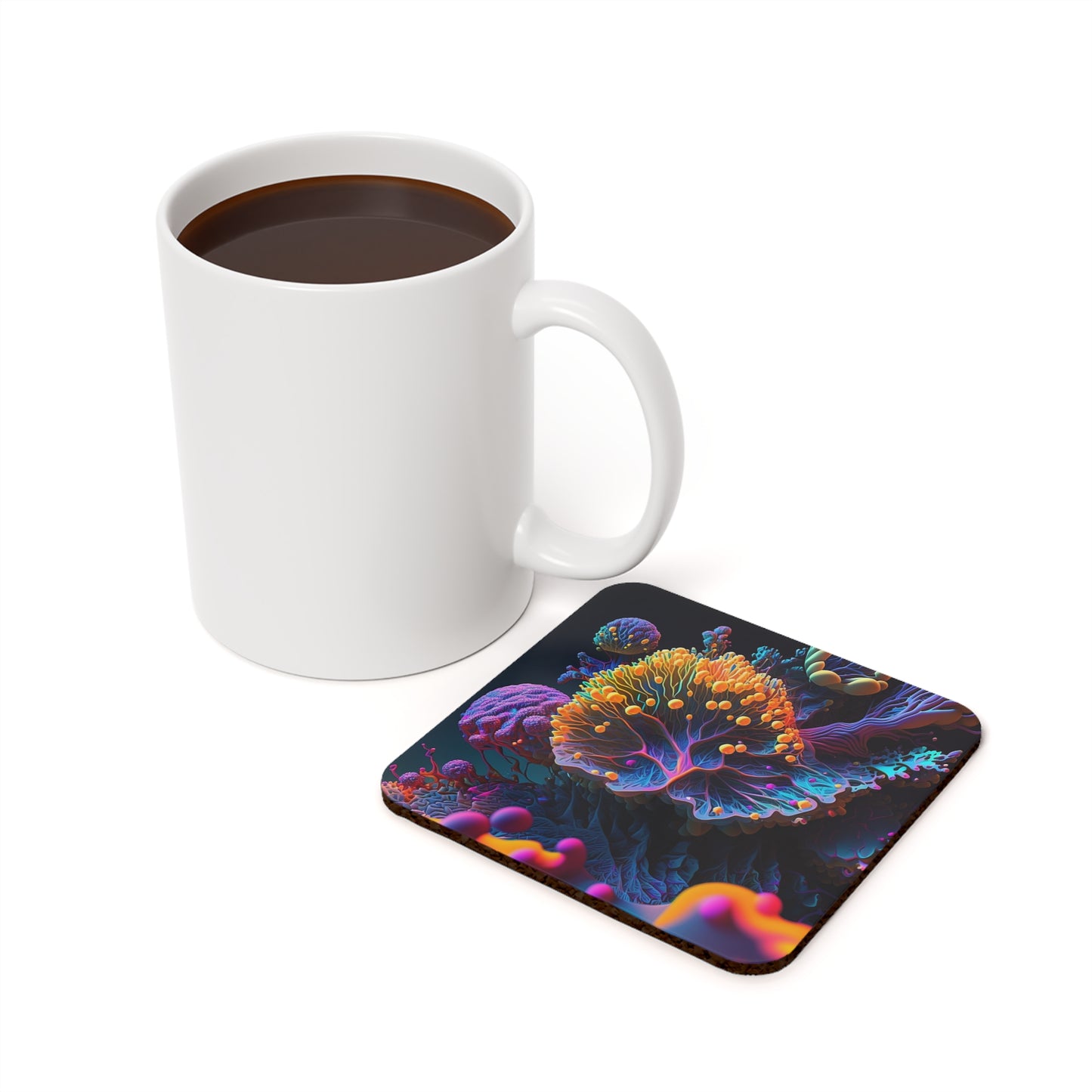 Cork Back Coaster Ocean Life Macro 1