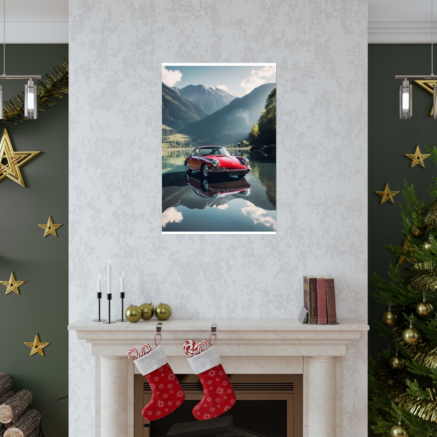 Premium Matte Vertical Posters Porsche Lake 3