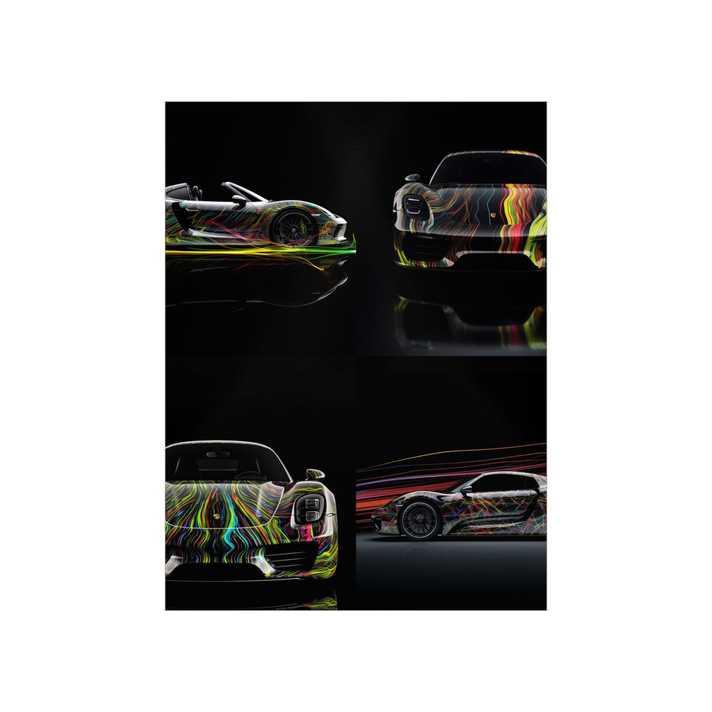 Premium Matte Vertical Posters Porsche Line 5