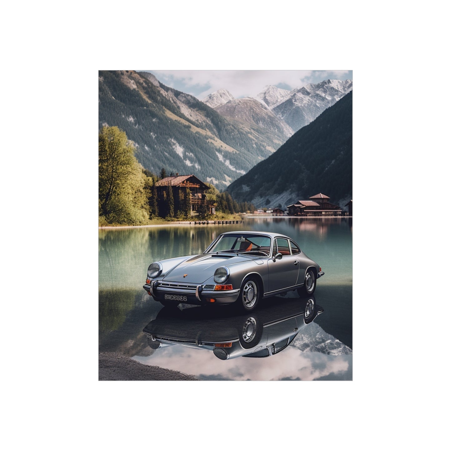 Premium Matte Vertical Posters Porsche Lake 2