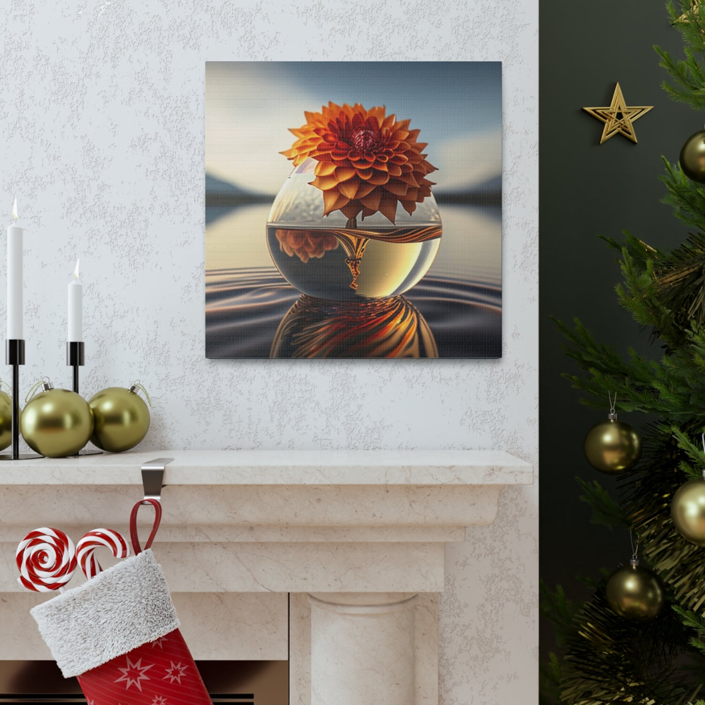 Canvas Gallery Wraps Dahlia Orange 1