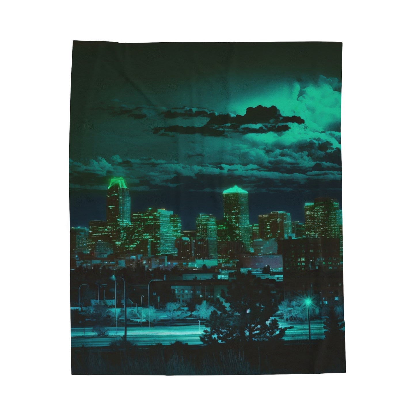 Velveteen Plush Blanket Neon Denver 2