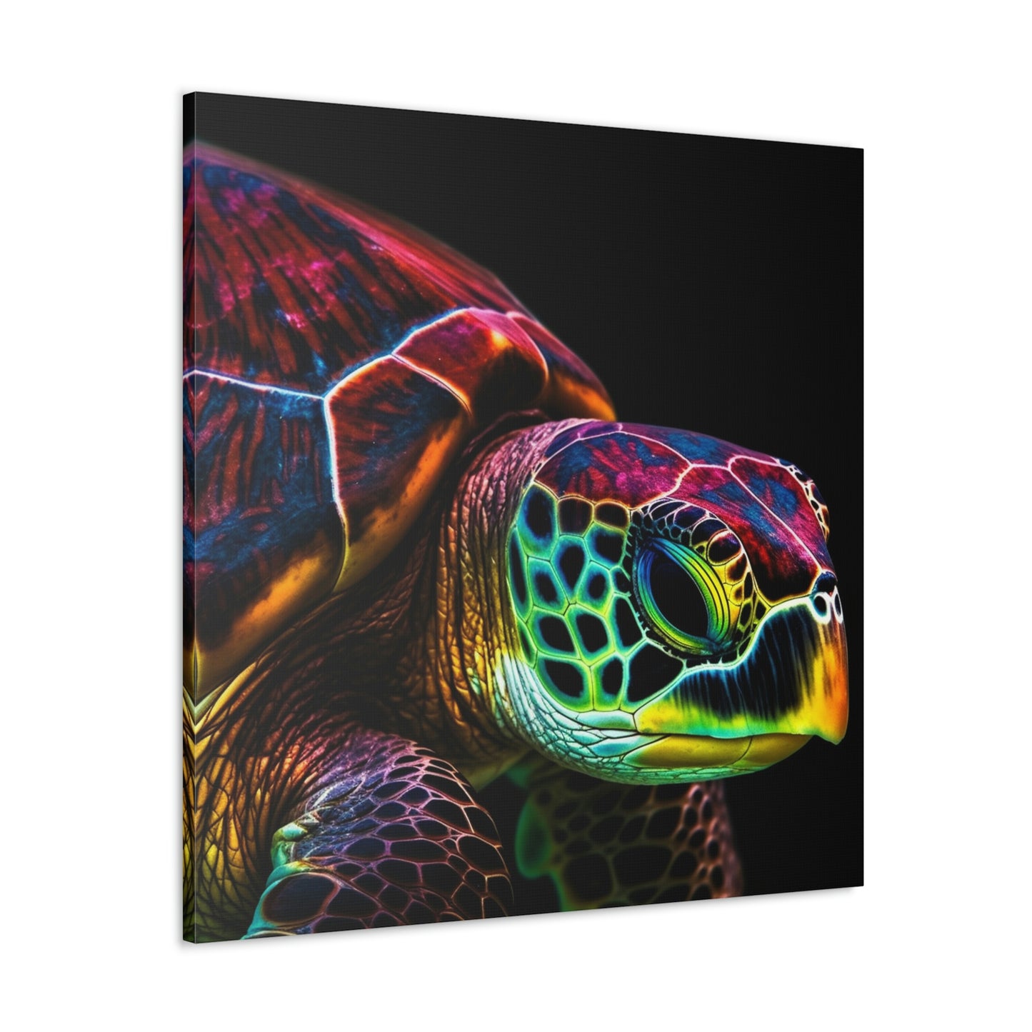 Canvas Gallery Wraps Neon Sea Turtle 3