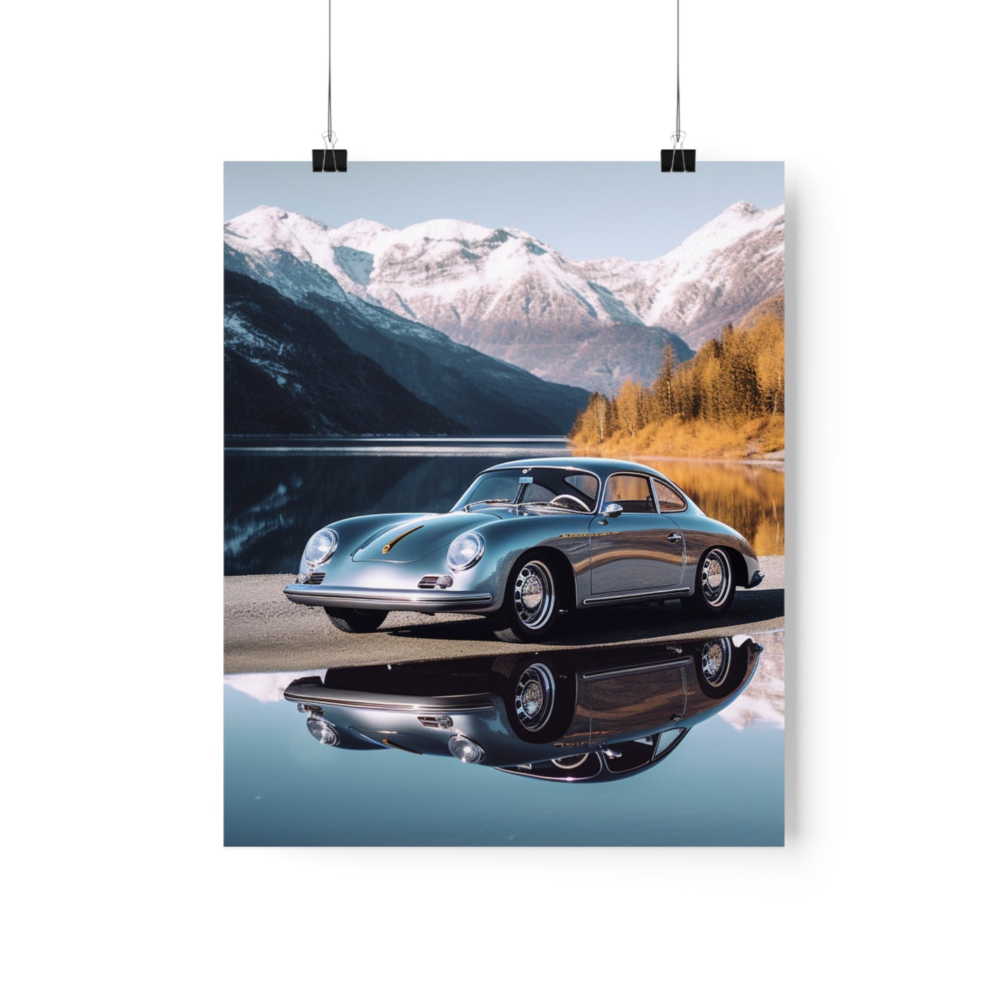 Premium Matte Vertical Posters Porsche Lake 1