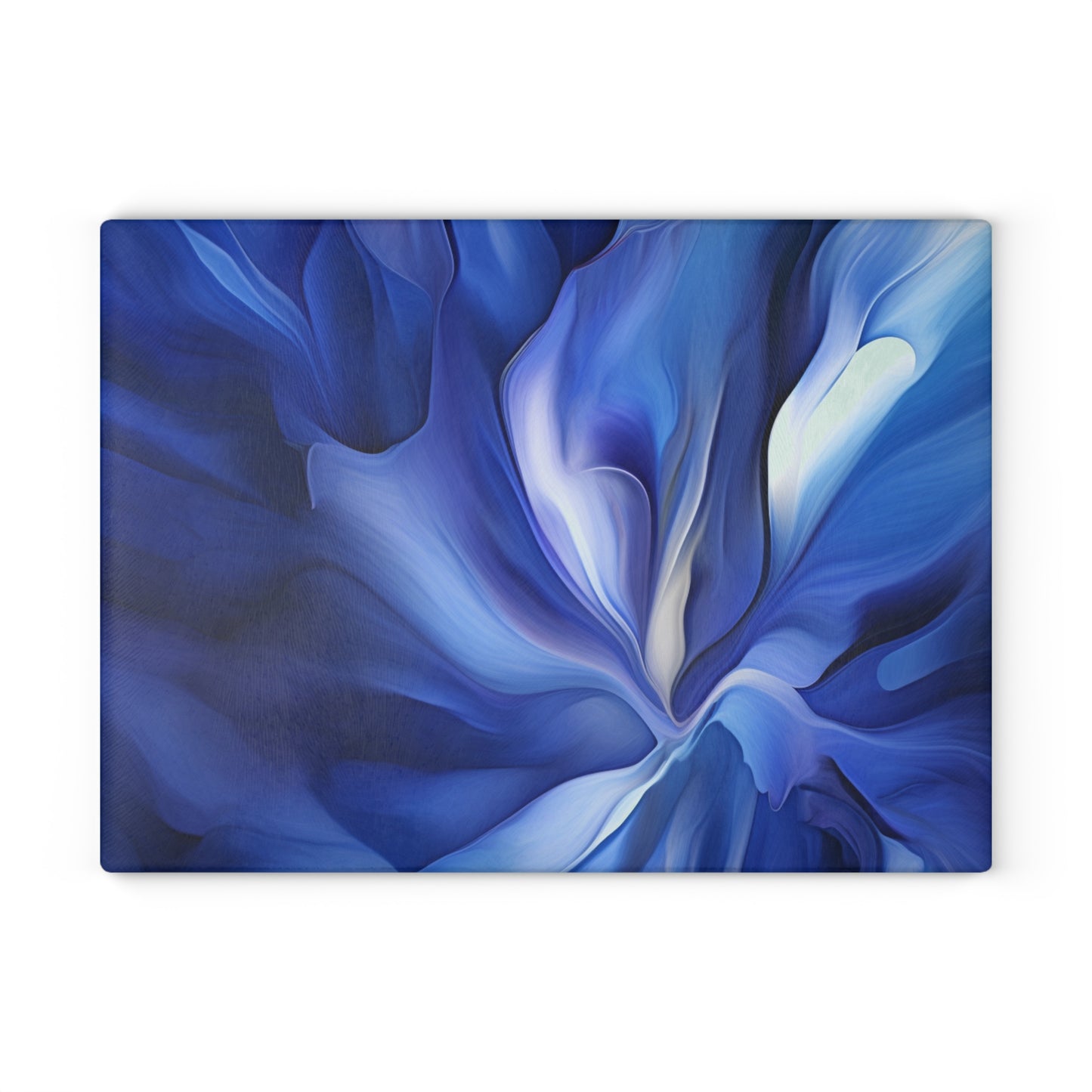 Glass Cutting Board Abstract Blue Tulip 3