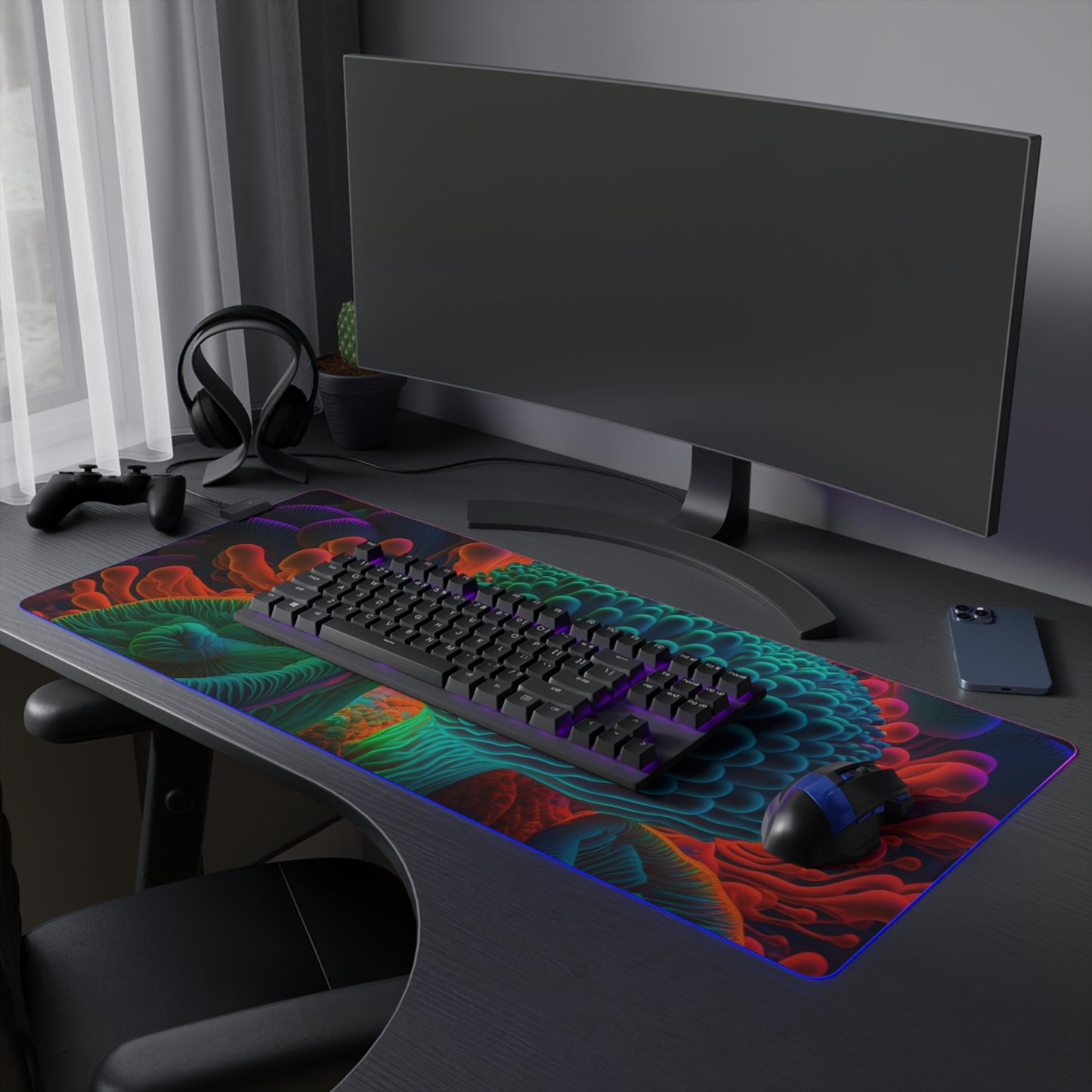 LED Gaming Mouse Pad Macro Reef Florescent 3