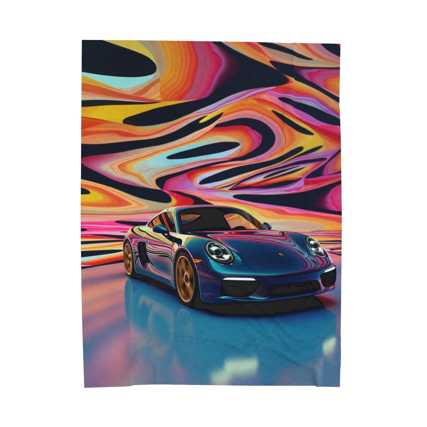 Velveteen Plush Blanket Porsche Water Fusion 2