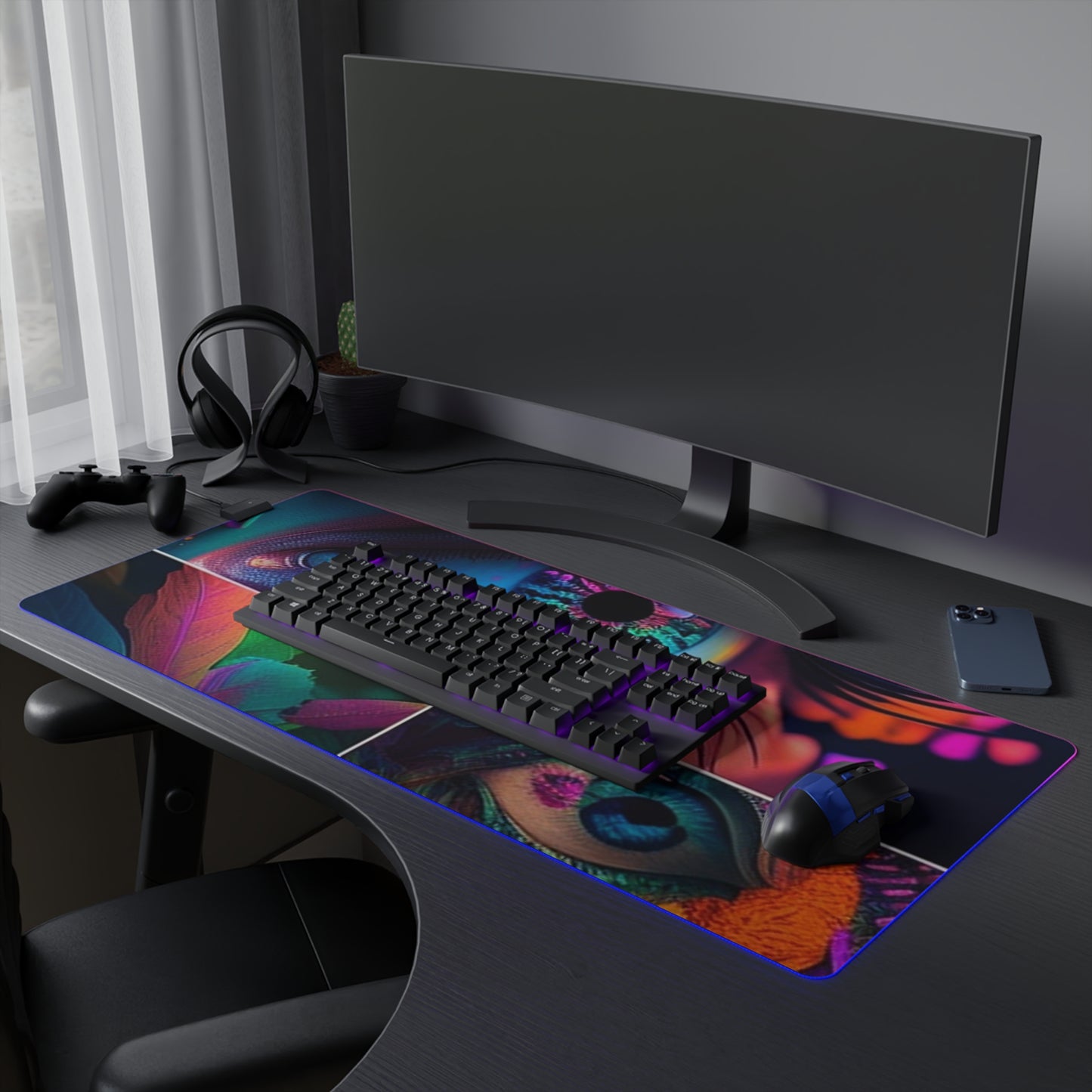 LED Gaming Mouse Pad Neon Florescent Glow 3