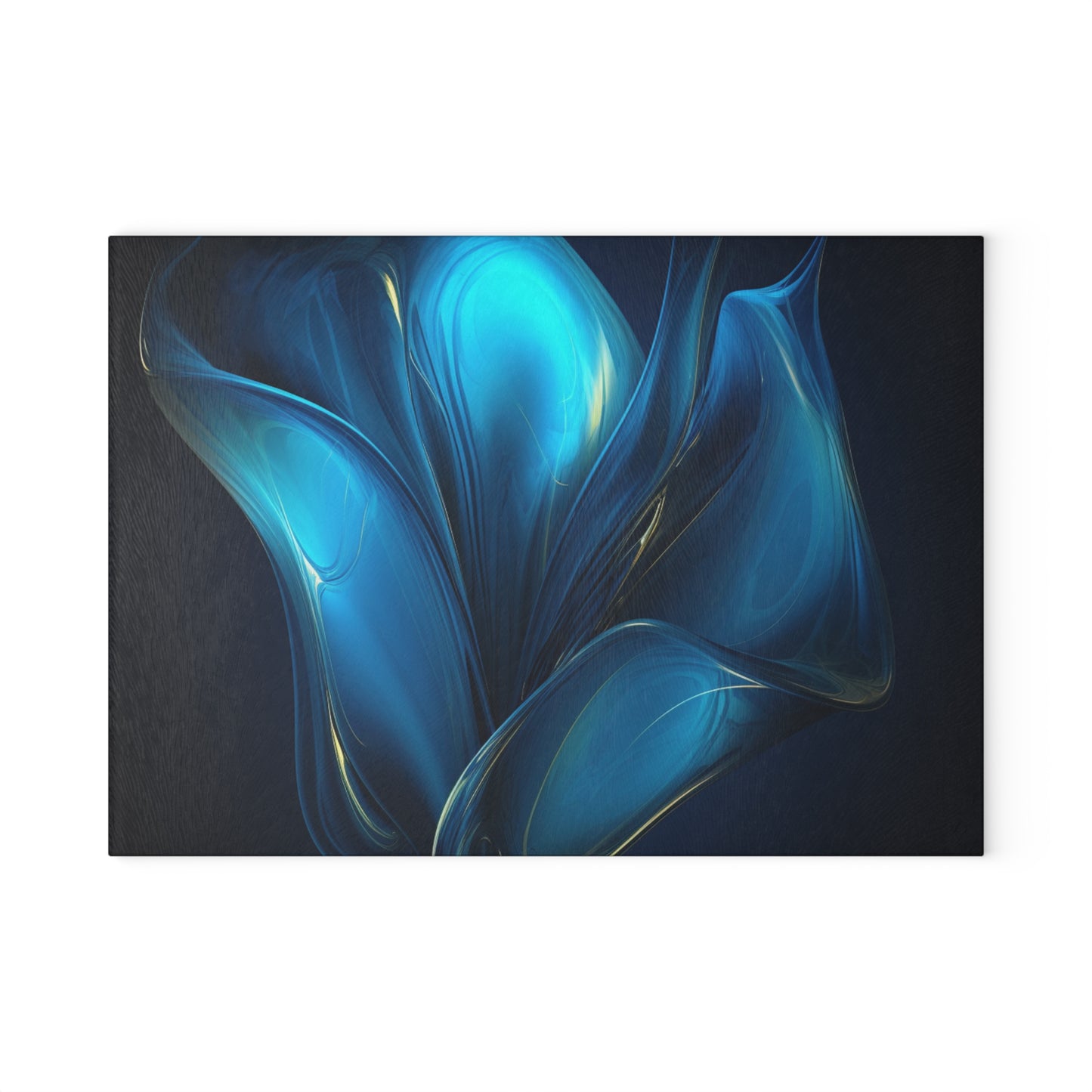 Glass Cutting Board Abstract Blue Tulip 2