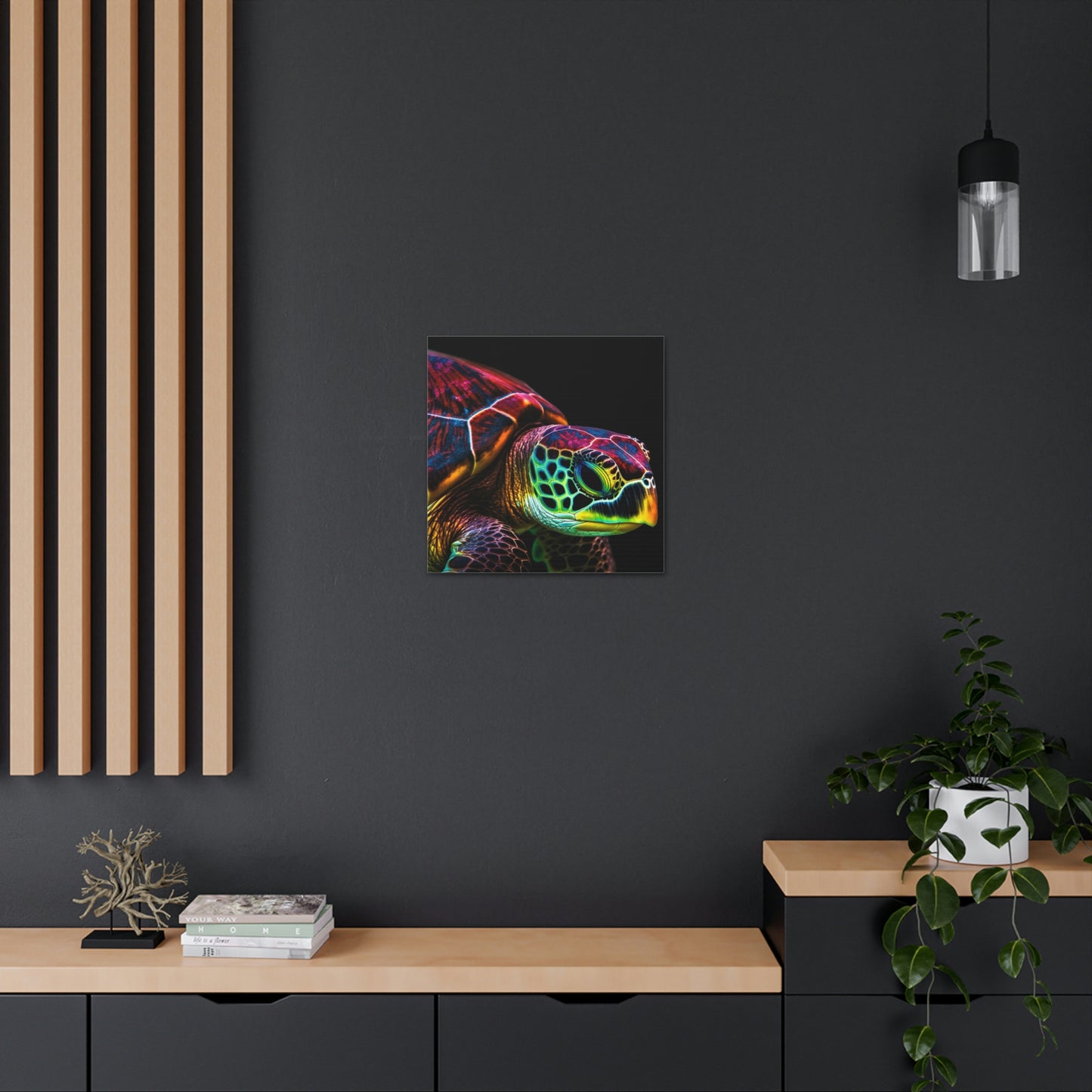 Canvas Gallery Wraps Neon Sea Turtle 3