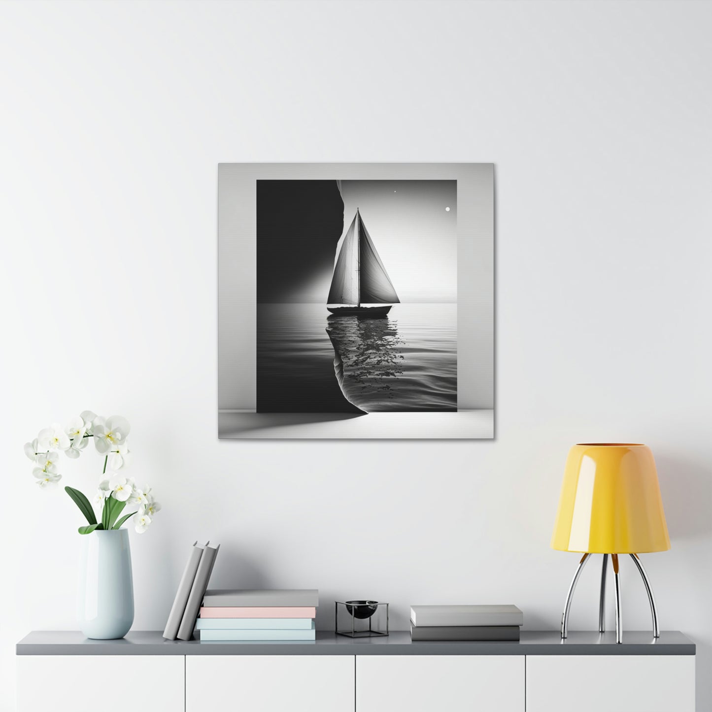 Black and White Sailboat 2