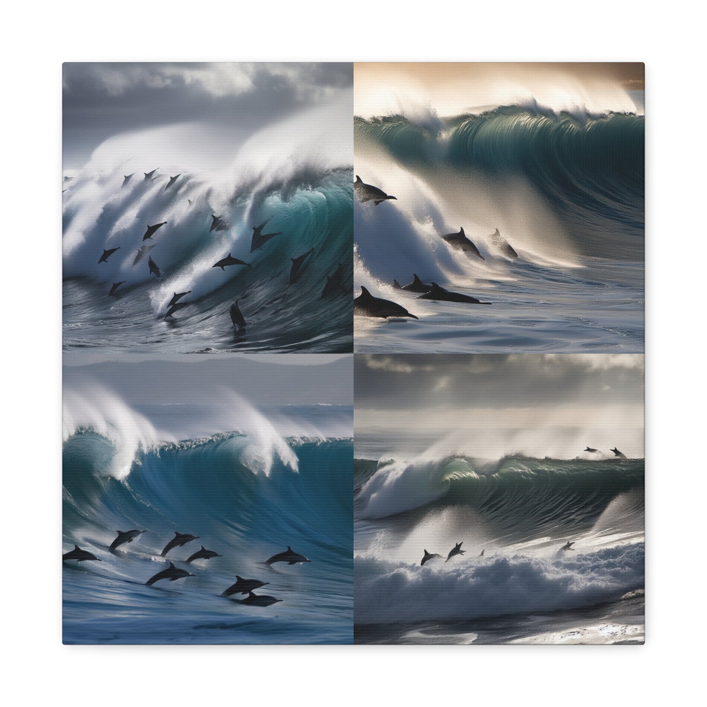 Canvas Gallery Wraps Dolphin Wave 4 Pack