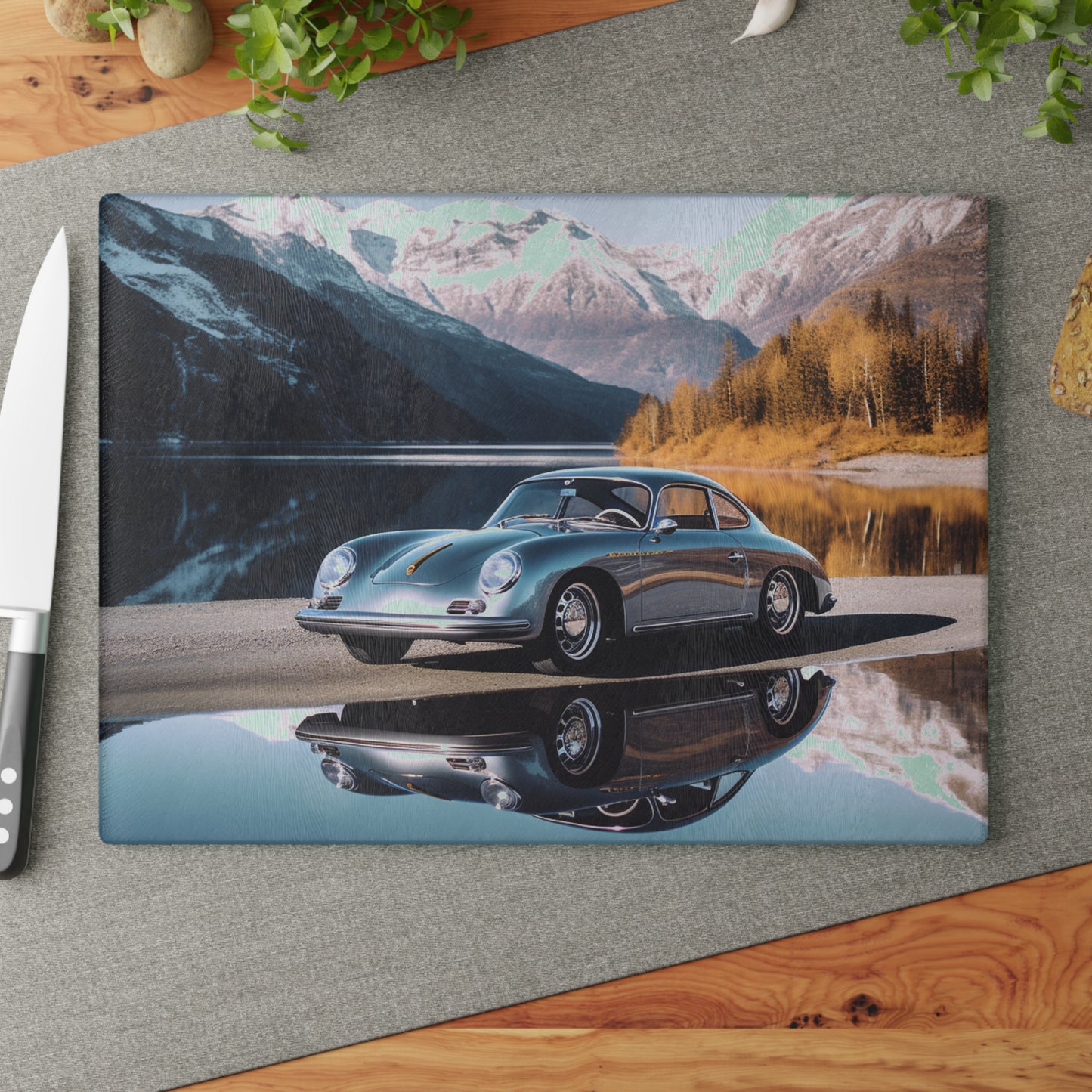 Glass Cutting Board Porsche Lake 1