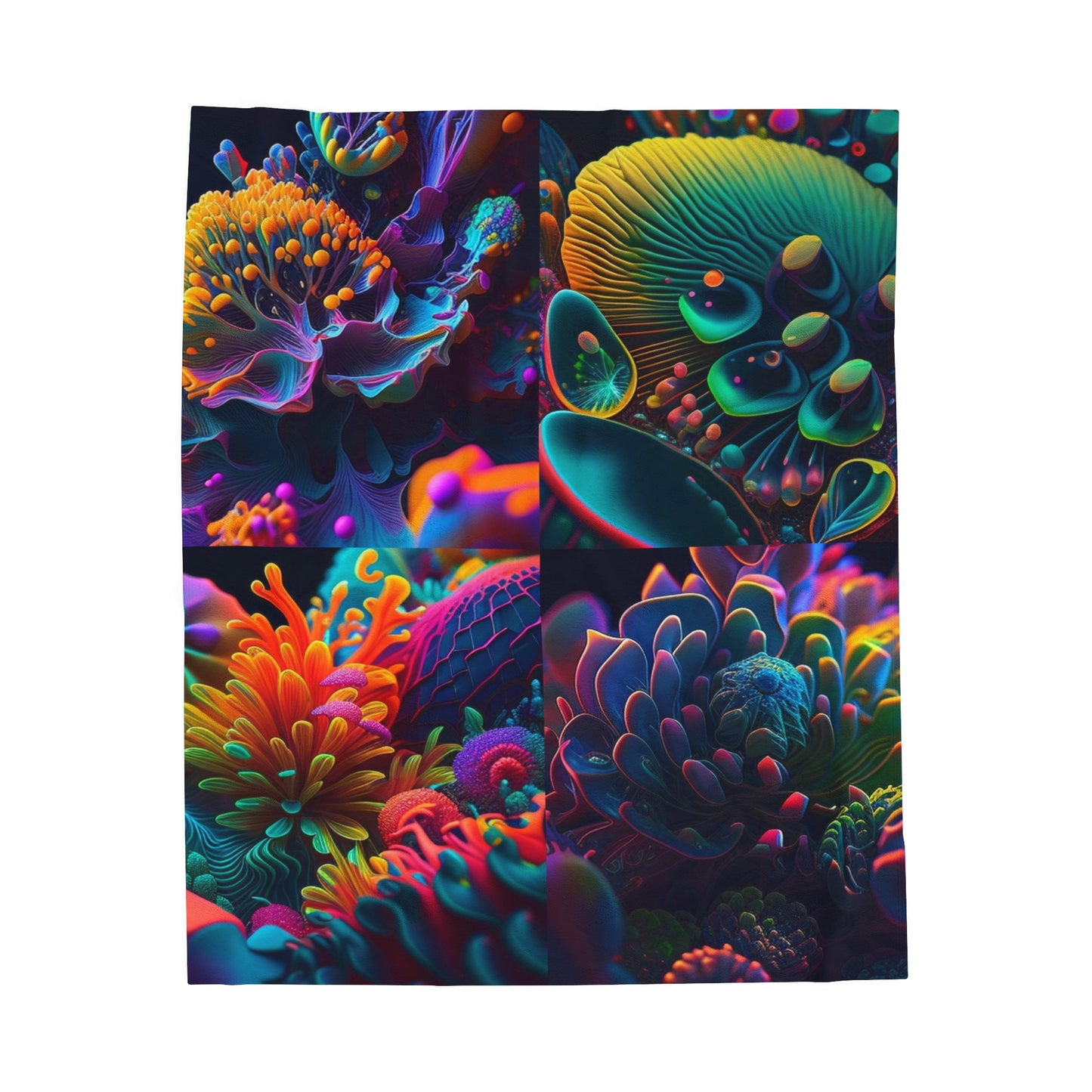 Velveteen Plush Blanket Ocean Life Macro 5