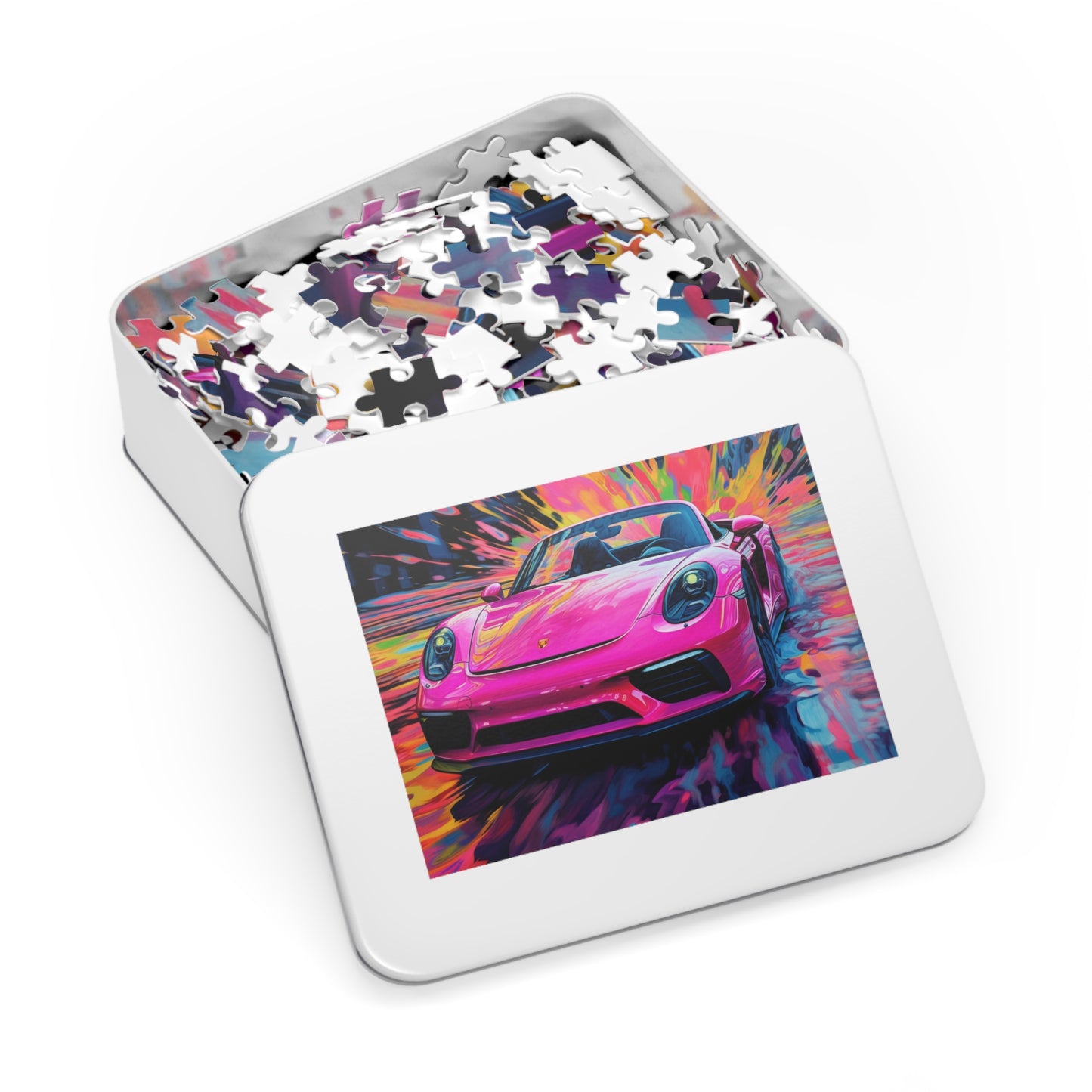 Jigsaw Puzzle (30, 110, 252, 500,1000-Piece) Pink Porsche water fusion 2