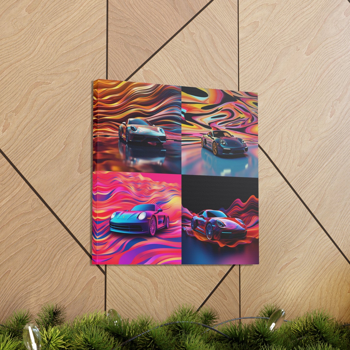 Canvas Gallery Wraps Porsche Water Fusion 4 pack