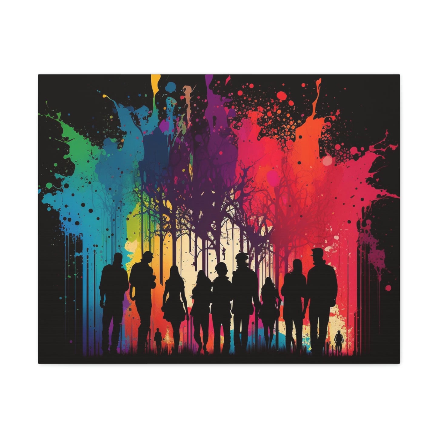 Canvas Gallery Wraps Silhouettes Color Party 2