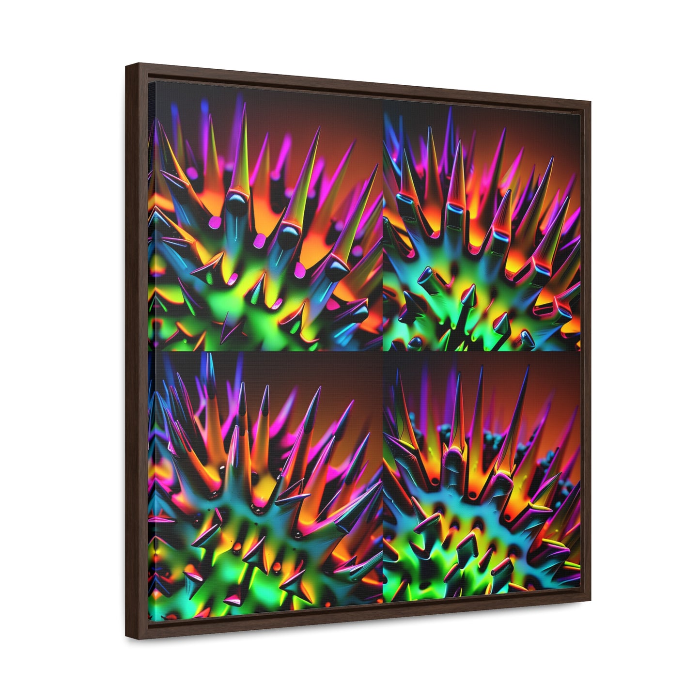Gallery Canvas Wraps, Square Frame Macro Neon Spike
