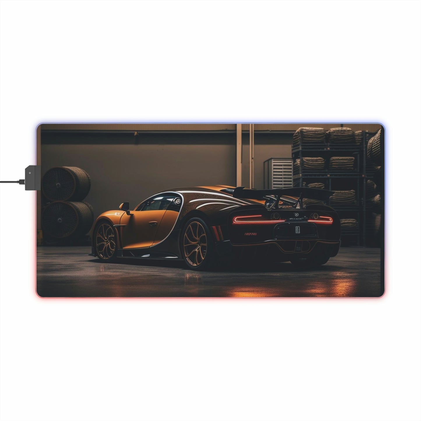 LED Gaming Mouse Pad Bugatti Orange 1