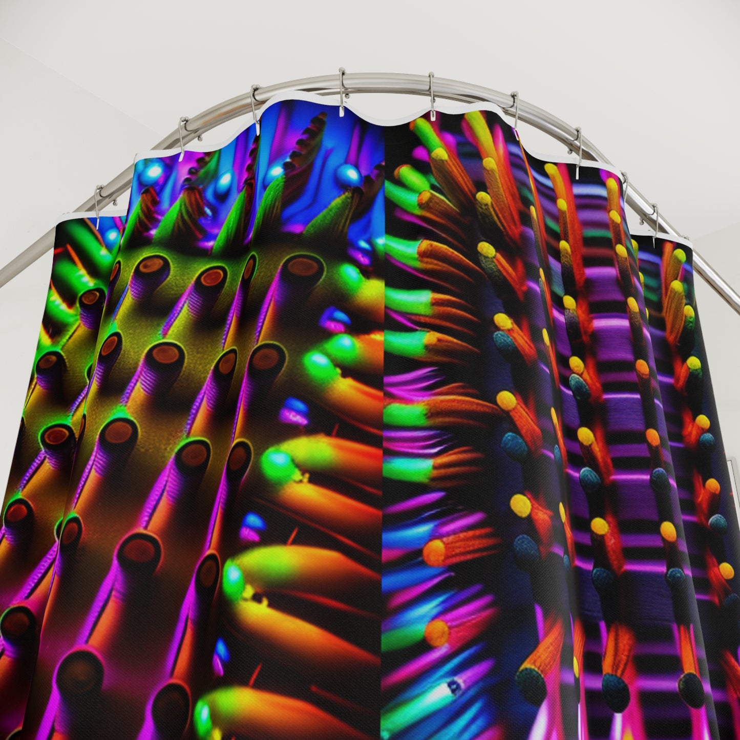 Polyester Shower Curtain Macro Cactus neon square