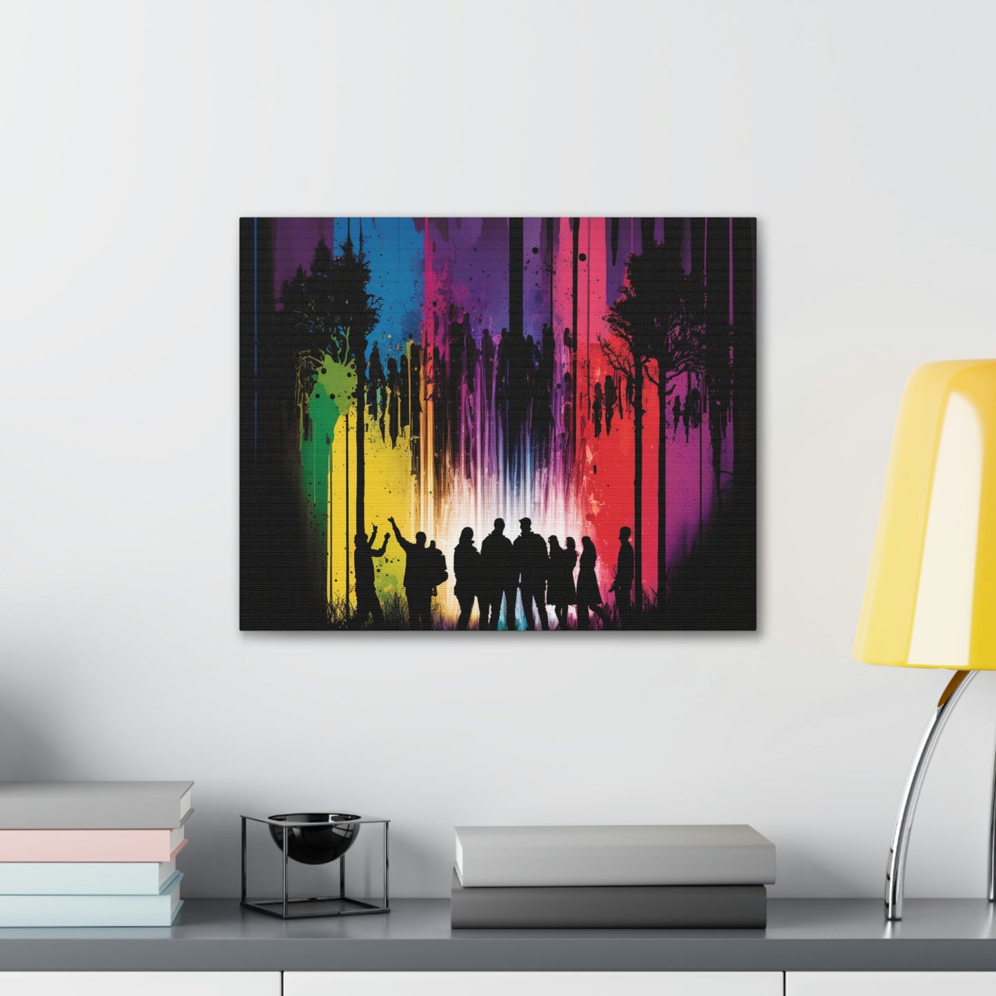 Canvas Gallery Wraps Silhouettes Color Party 3