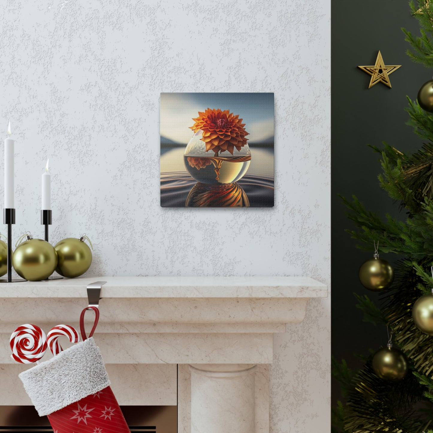 Canvas Gallery Wraps Dahlia Orange 1