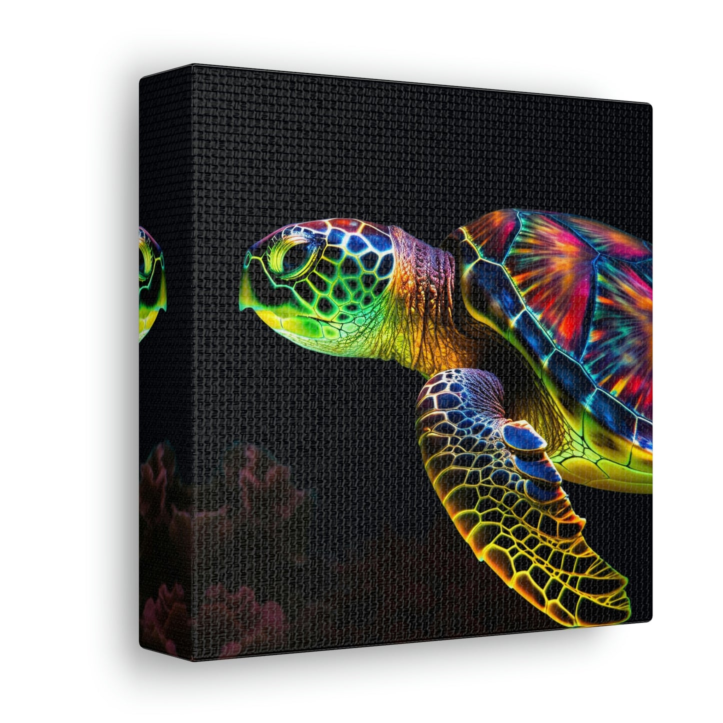 Canvas Gallery Wraps Neon Sea Turtle 4