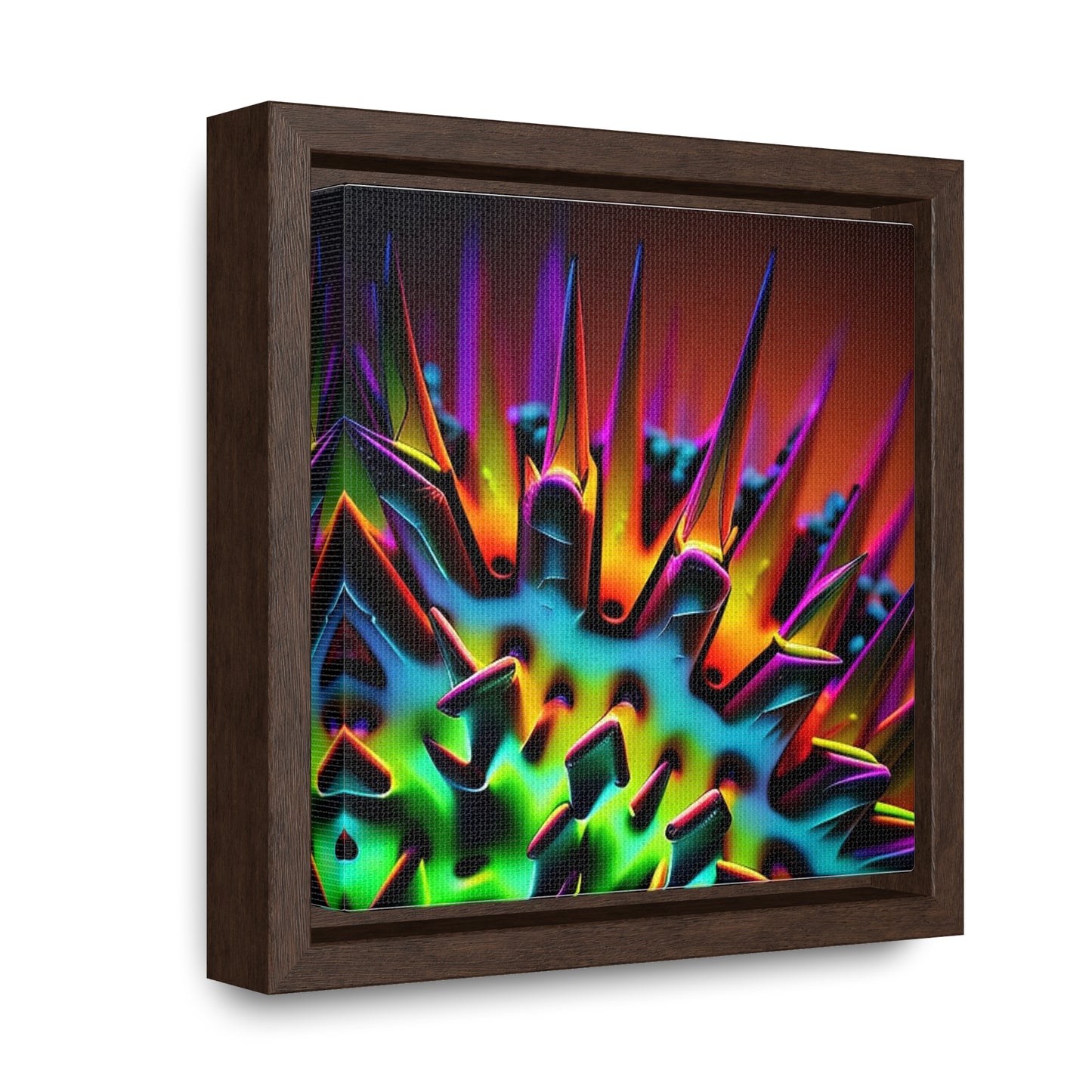 Gallery Canvas Wraps, Square Frame  Macro Neon Spike 4
