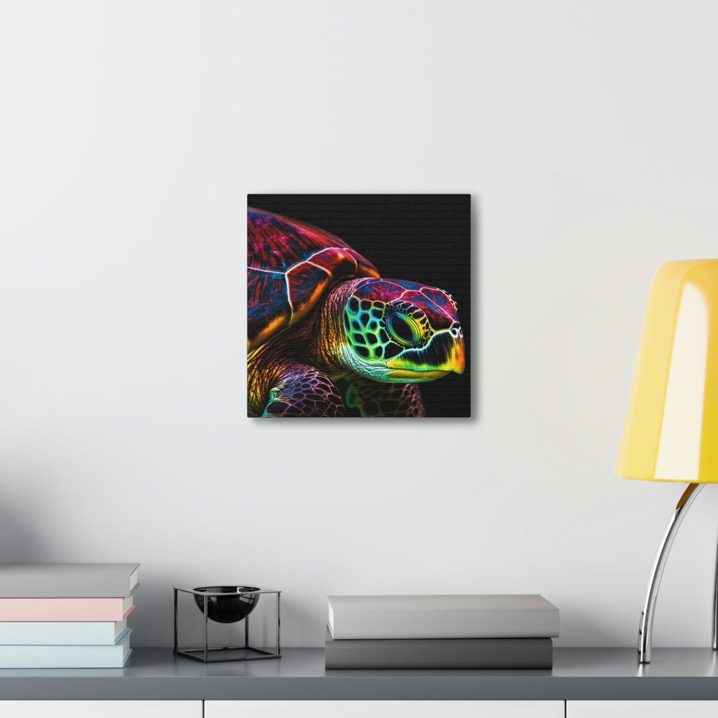 Canvas Gallery Wraps Neon Sea Turtle 3