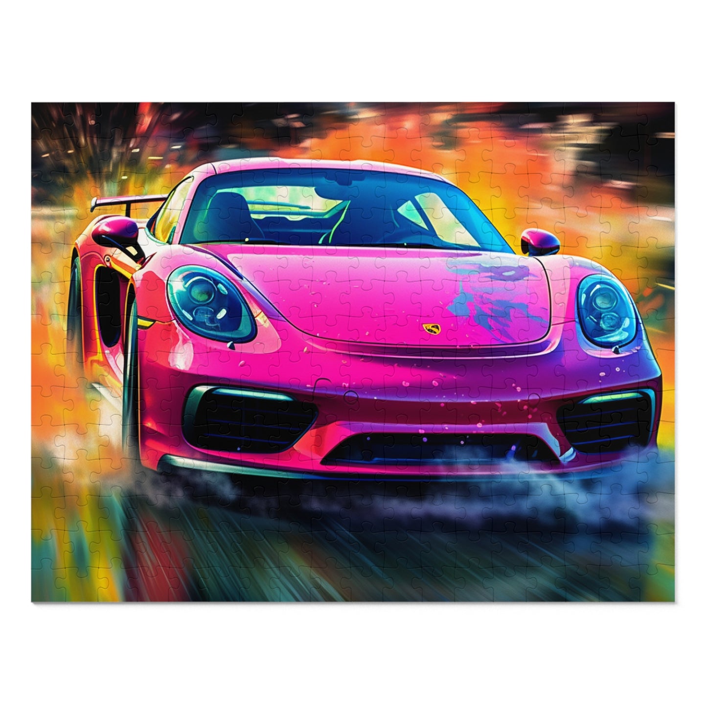 Jigsaw Puzzle (30, 110, 252, 500,1000-Piece) Pink Porsche water fusion 4