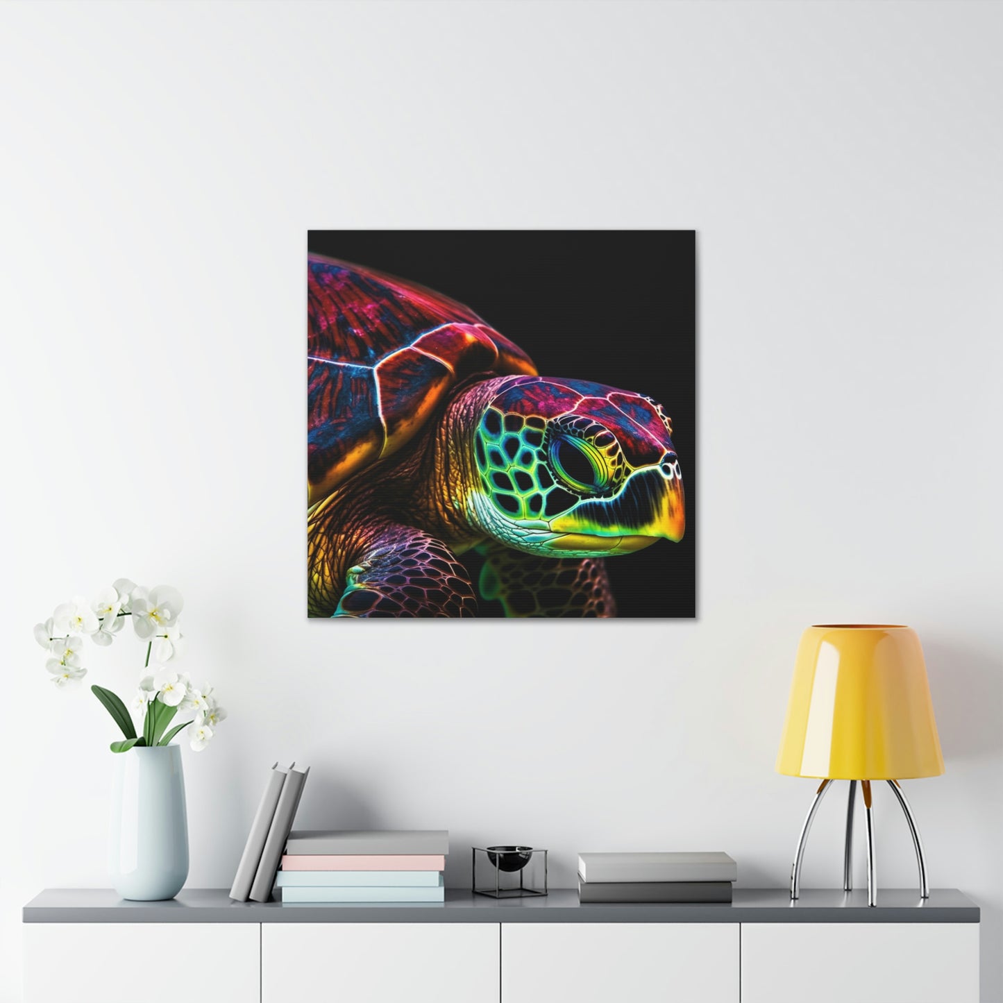 Canvas Gallery Wraps Neon Sea Turtle 3