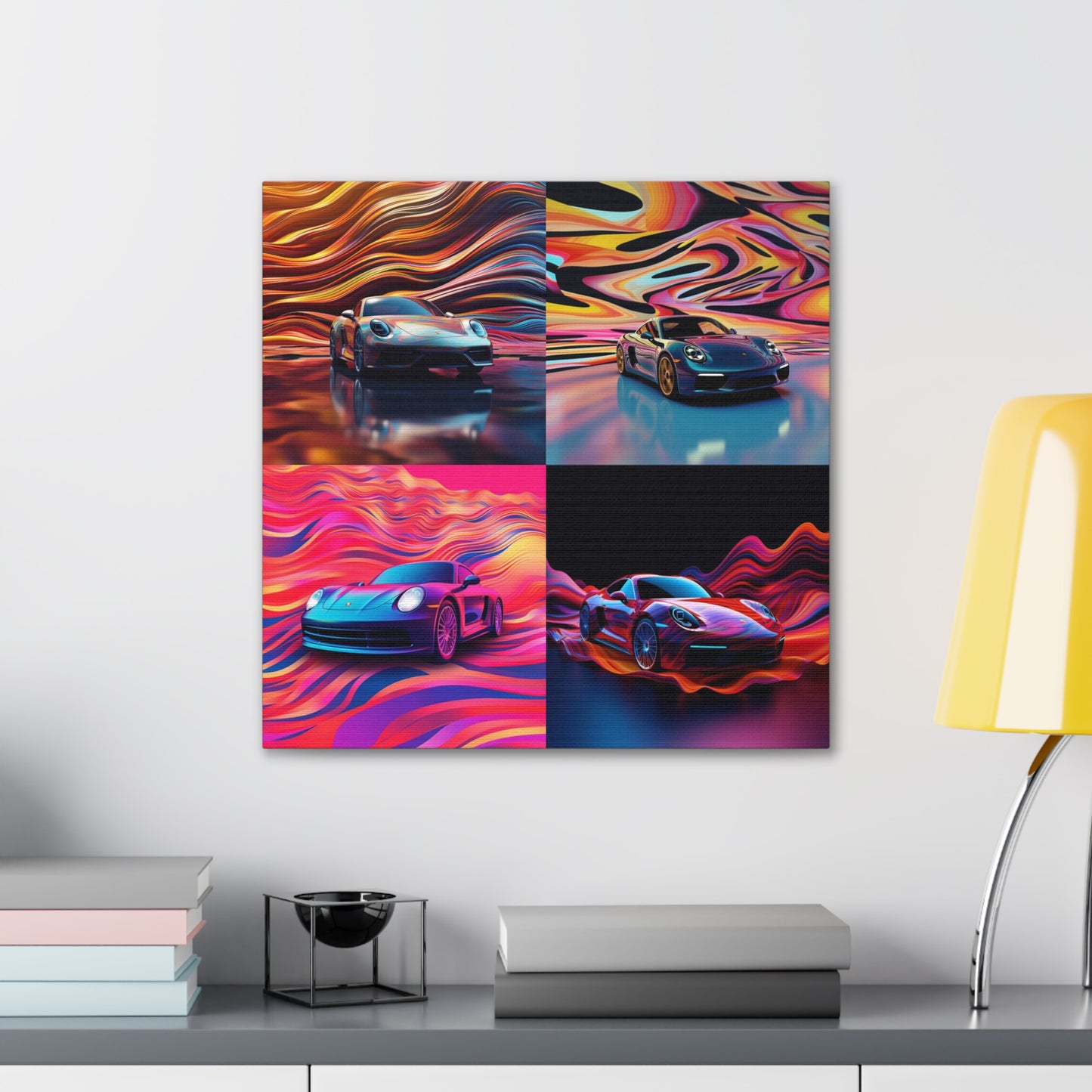 Canvas Gallery Wraps Porsche Water Fusion 4 pack