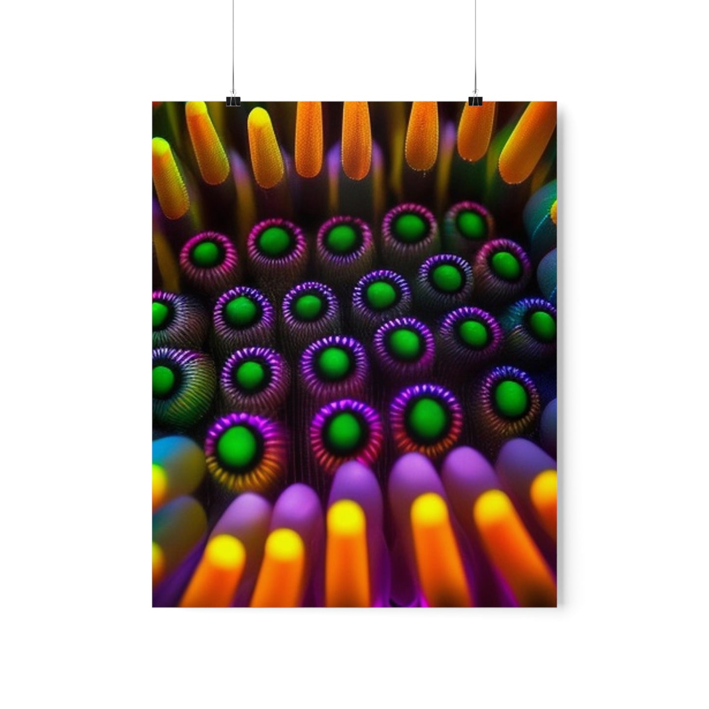 Premium Matte Vertical Posters Macro Cactus neon square 4