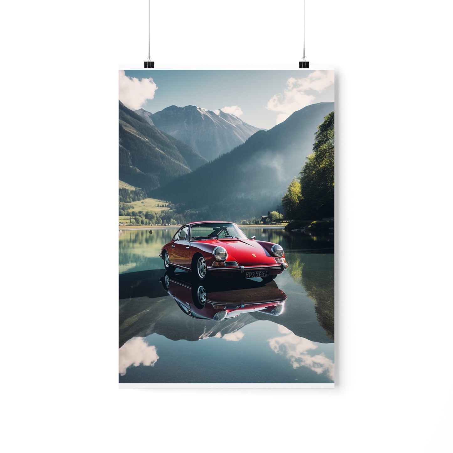 Premium Matte Vertical Posters Porsche Lake 3