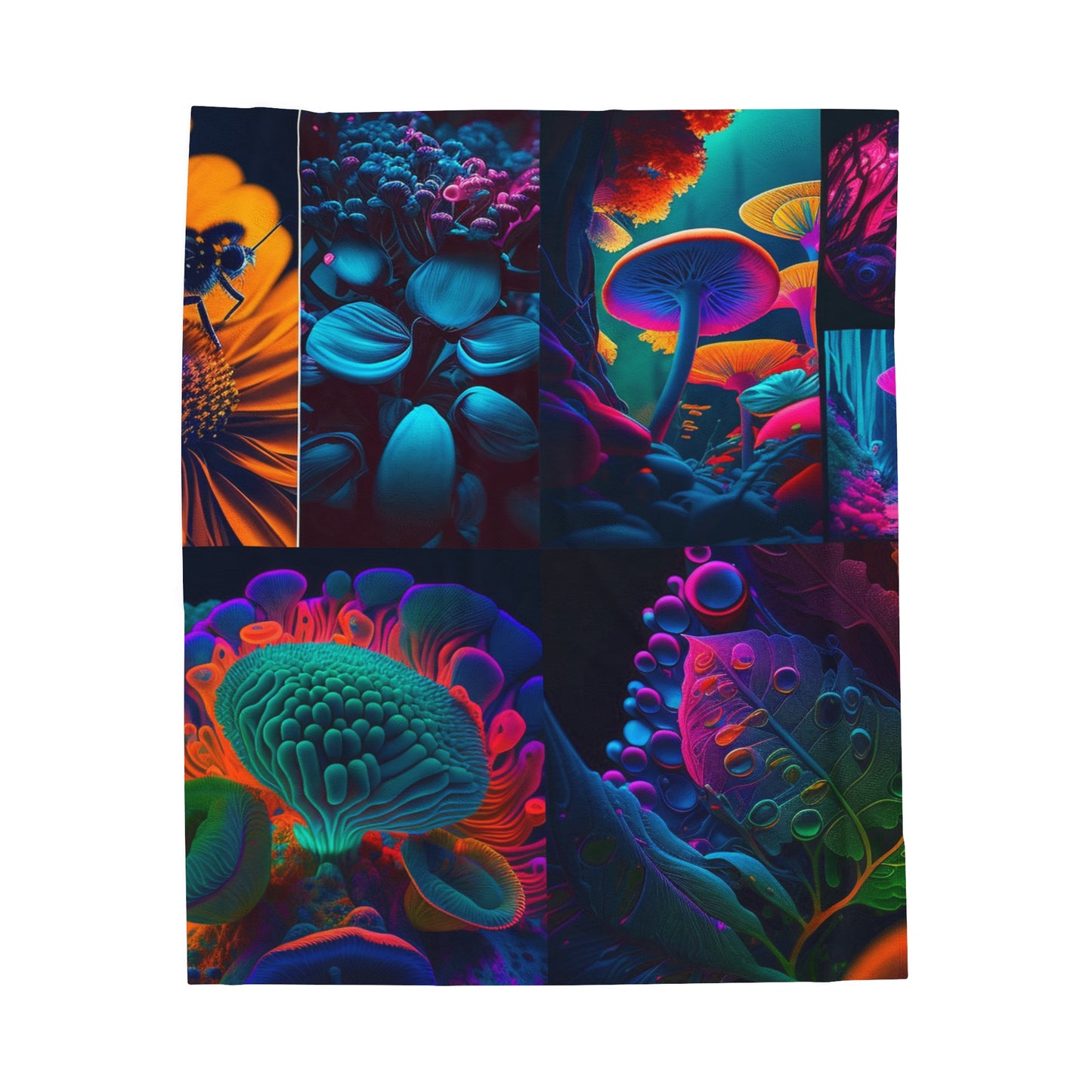 Velveteen Plush Blanket Macro Reef Florescent 5