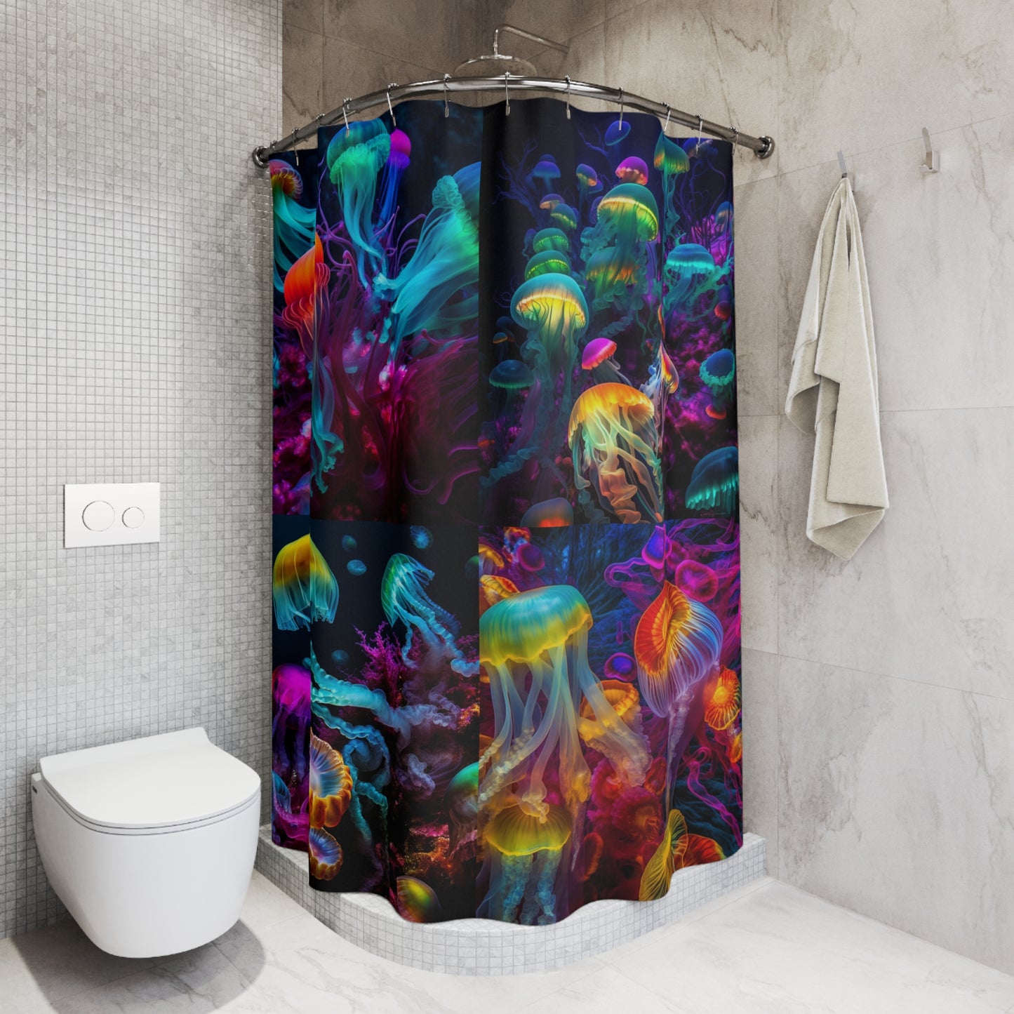 Polyester Shower Curtain neon party jelly 4 pack