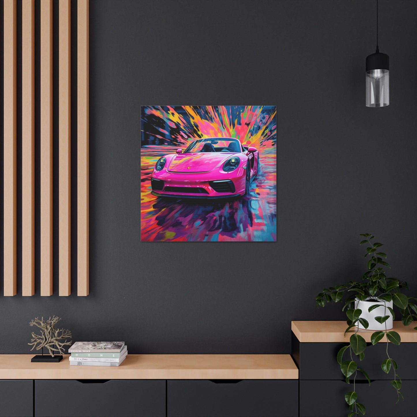 Canvas Gallery Wraps Pink Porsche water fusion 2